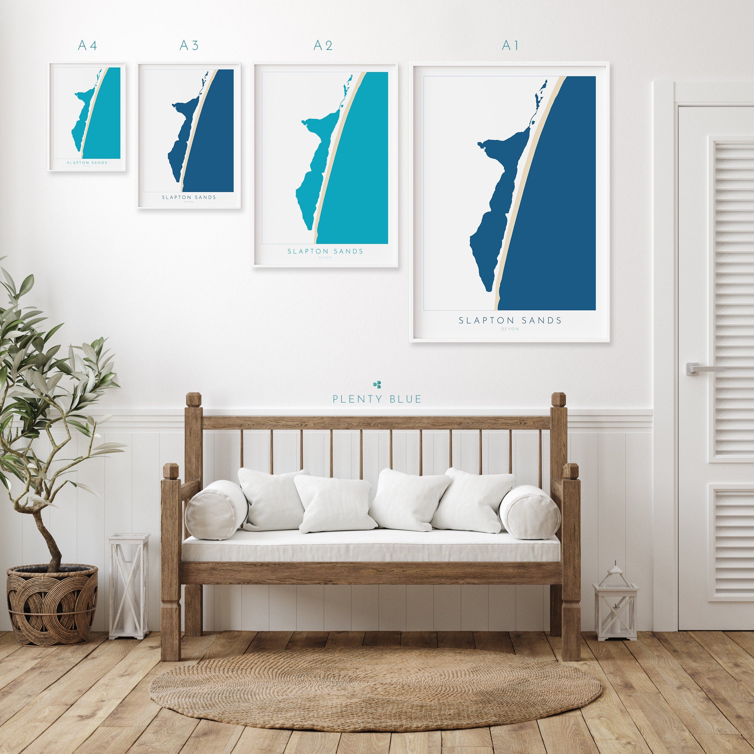 Slapton Sands Print - Devon Map, Slapton Ley Poster, Torcross Beach, Slapton Beach Travel Poster, South West Coast, South Hams