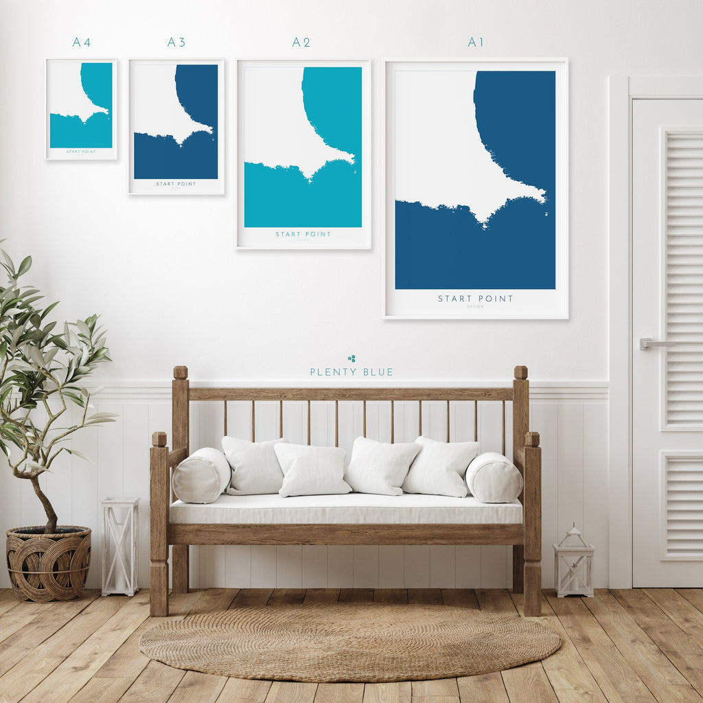 Start Point Print - Devon Map, Start Point Poster, South Hams Art, Hallsands Beach, Mattiscombe Sands, South Devon Art, Nautical Decor