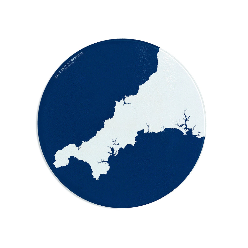 Cornwall Map Chopping Board - Cornwall Map Art, Cornwall Gift, Cornish Gift, Worktop Saver, Coastal home, Falmouth Map Art, St Ives Art