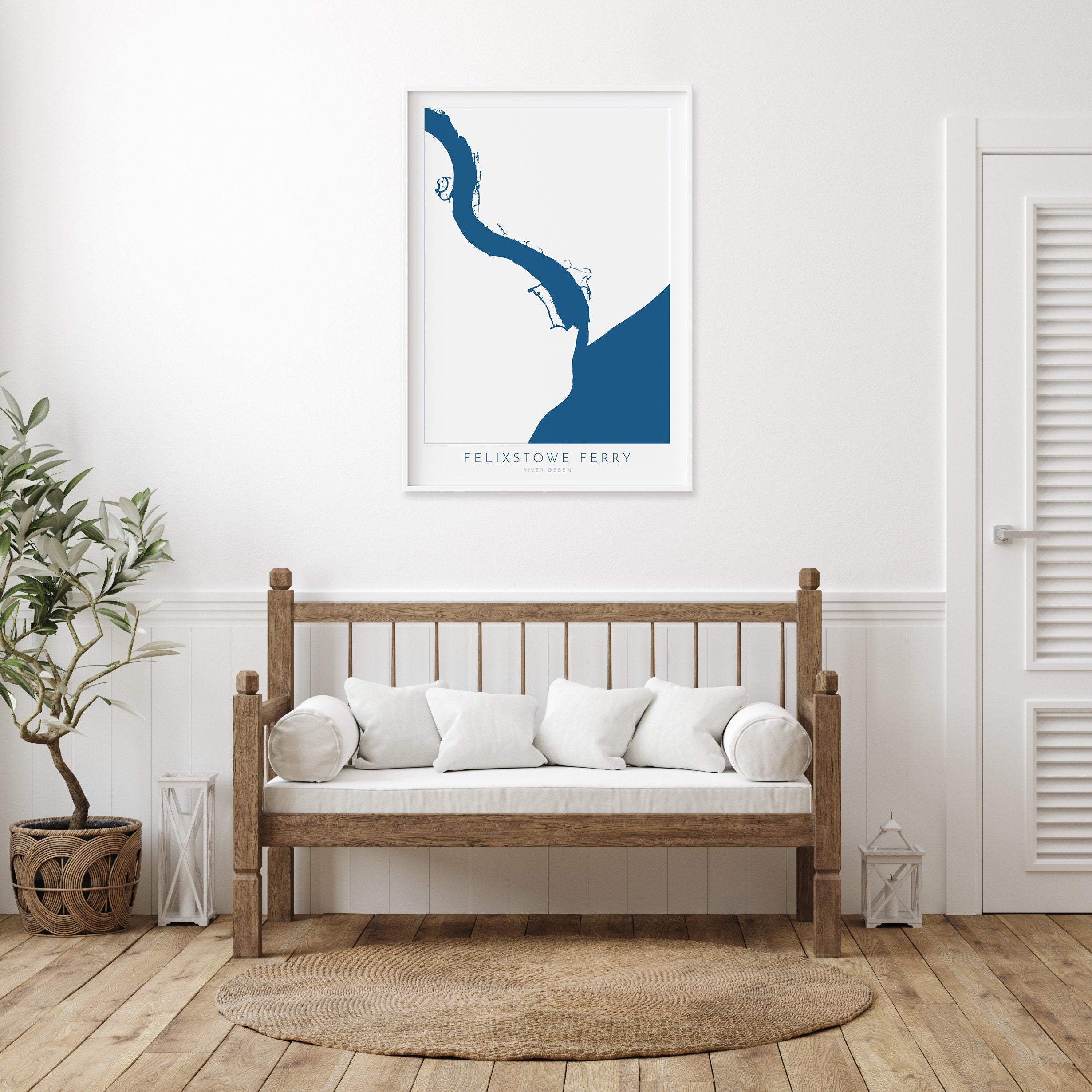 Felixstowe Ferry - River Deben, Suffolk Map, Suffolk Coast, Felixstowe Travel Print, Bawdsey Suffolk, Suffolk Art