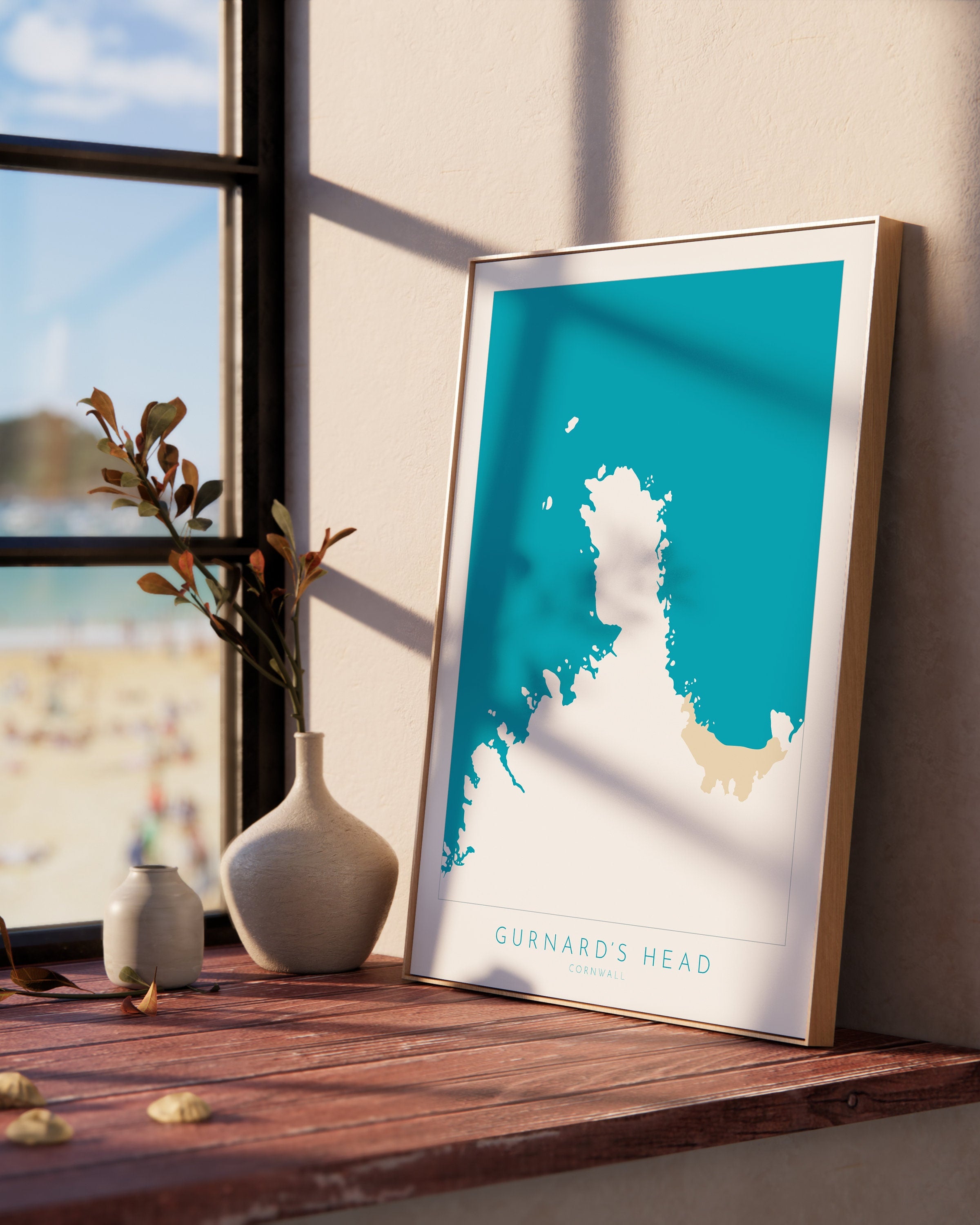 Gurnard's Head Print- Cornwall, Porthmeor, Cornwall Map, Cornwall Coast, Cornwall Travel Print, Cornwall Art