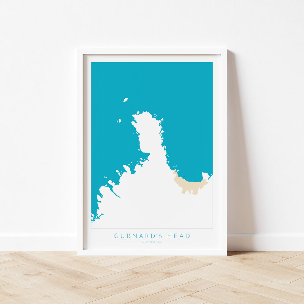 Gurnard's Head Print- Cornwall, Porthmeor, Cornwall Map, Cornwall Coast, Cornwall Travel Print, Cornwall Art