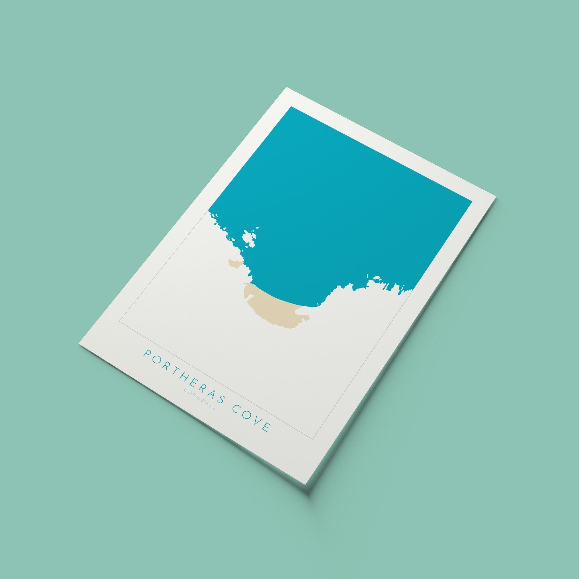 Portheras Cove Print- Cornwall Art, Pendeen, Cornwall Map, Cornwall Coast, Cornwall Travel Print, Cornwall Art