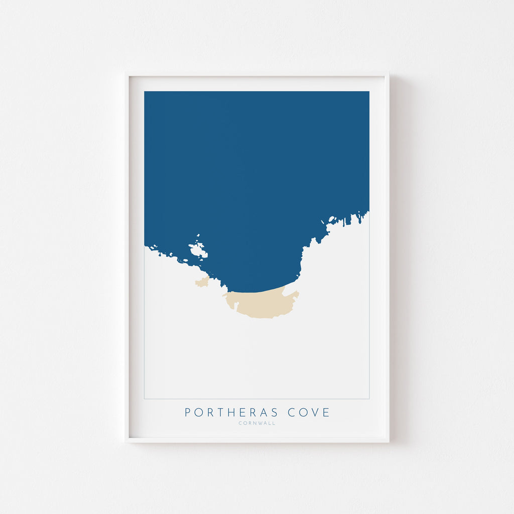 Portheras Cove Print- Cornwall Art, Pendeen, Cornwall Map, Cornwall Coast, Cornwall Travel Print, Cornwall Art