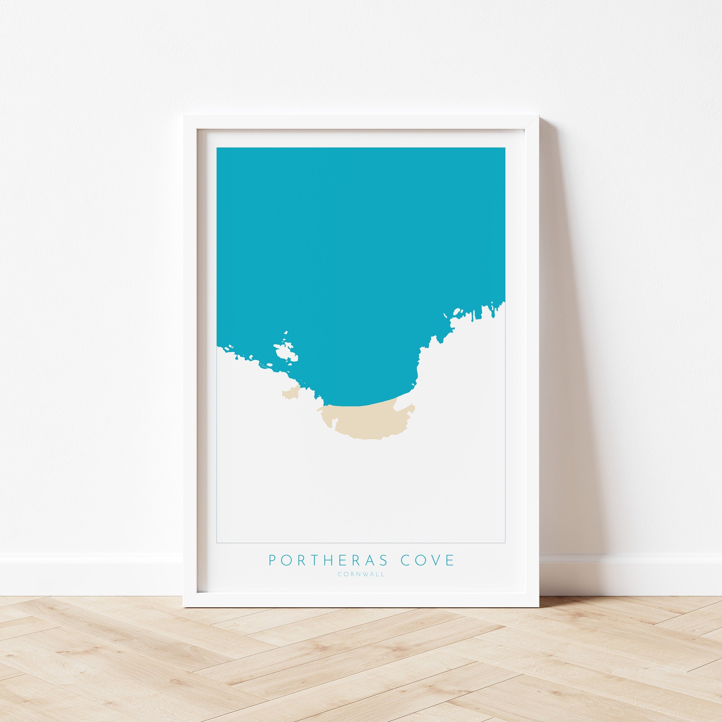 Portheras Cove Print- Cornwall Art, Pendeen, Cornwall Map, Cornwall Coast, Cornwall Travel Print, Cornwall Art