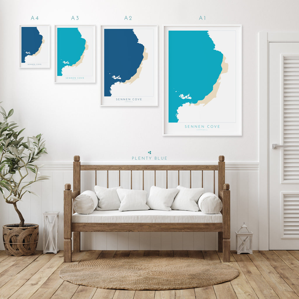 Sennen Cove Print- Cornwall Art, Sennen Beach Art, Cornwall Map, Cornwall Coast, Cornwall Travel Print, Cornwall Art, Sennen Map