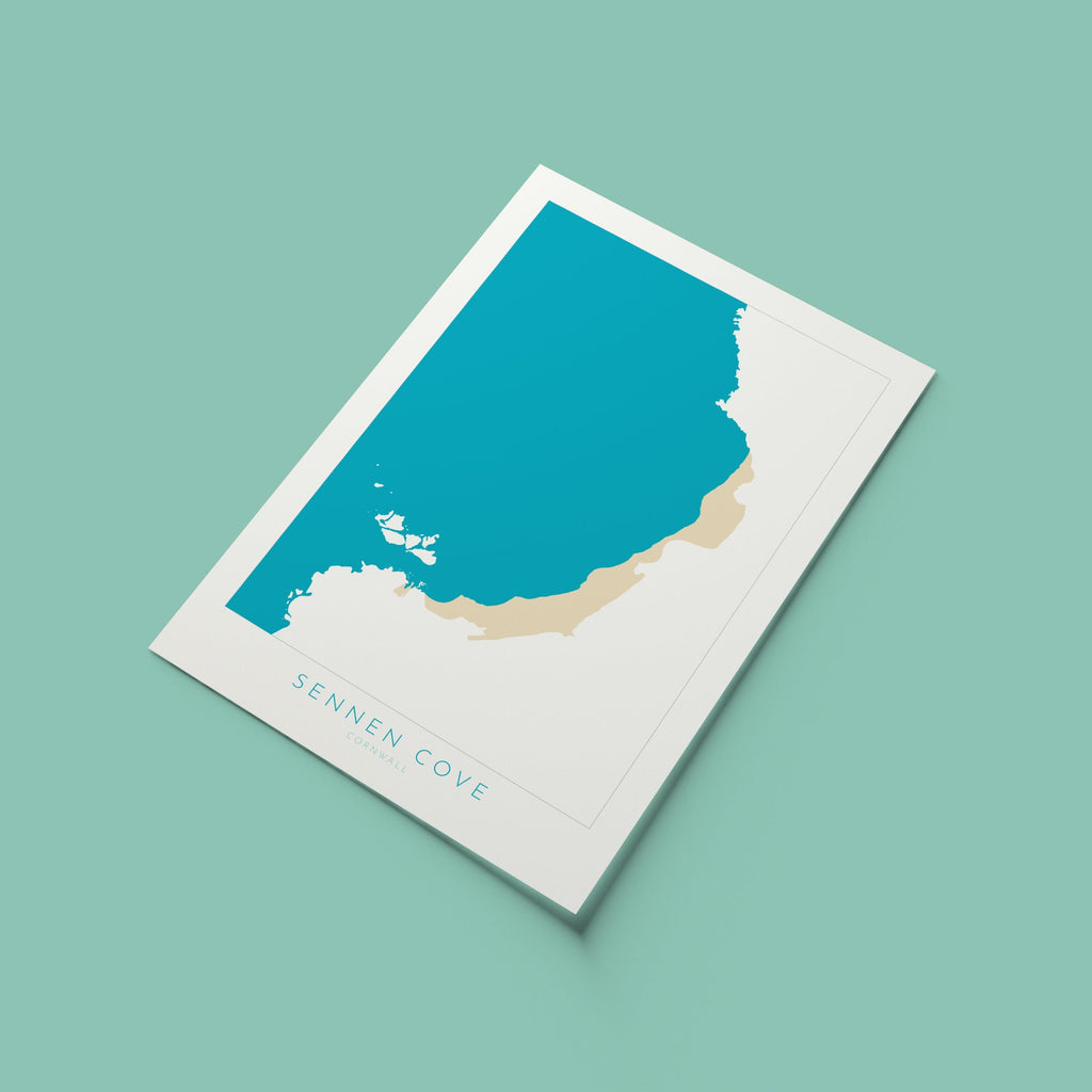 Sennen Cove Print- Cornwall Art, Sennen Beach Art, Cornwall Map, Cornwall Coast, Cornwall Travel Print, Cornwall Art, Sennen Map