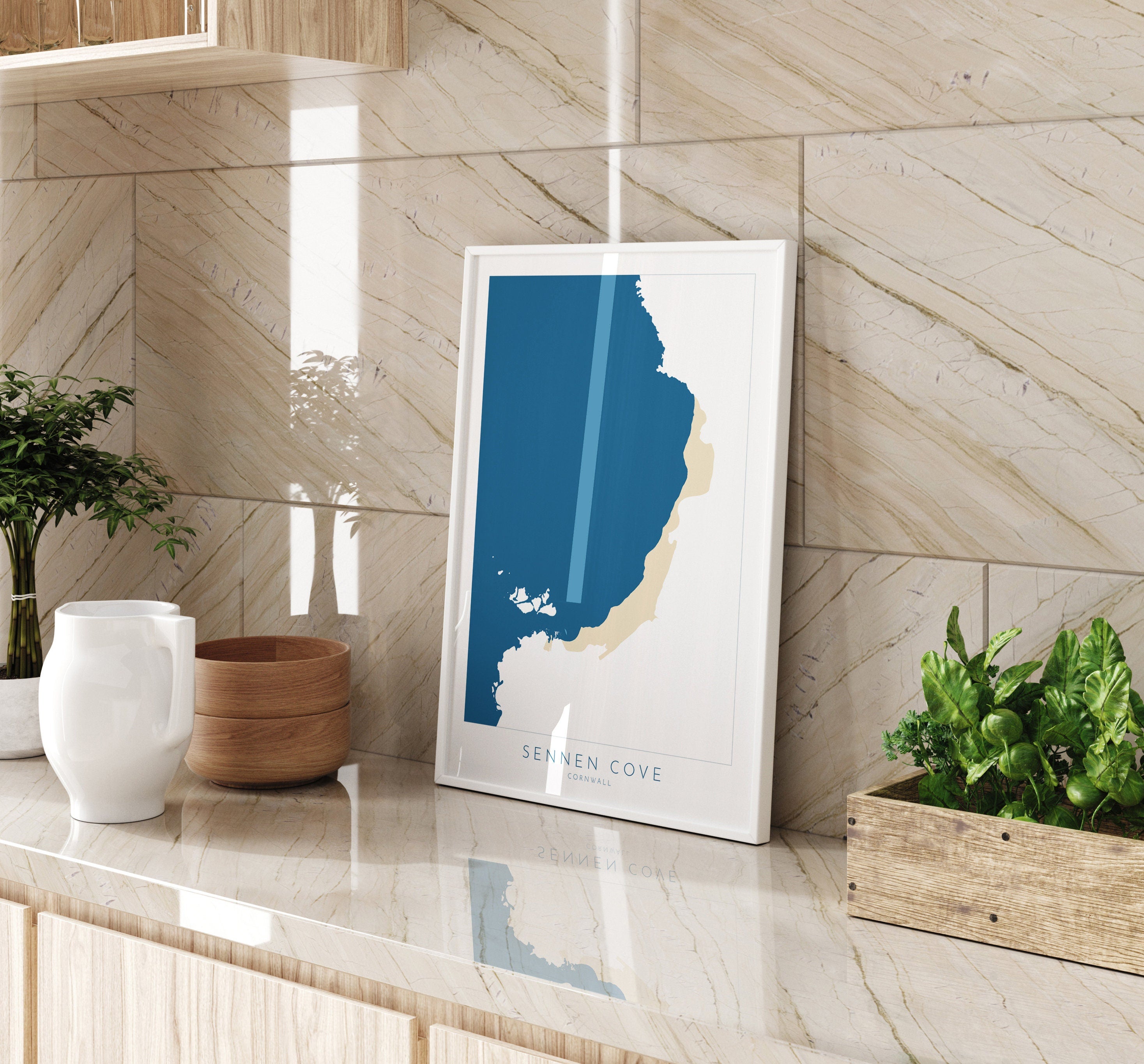 Sennen Cove Print- Cornwall Art, Sennen Beach Art, Cornwall Map, Cornwall Coast, Cornwall Travel Print, Cornwall Art, Sennen Map