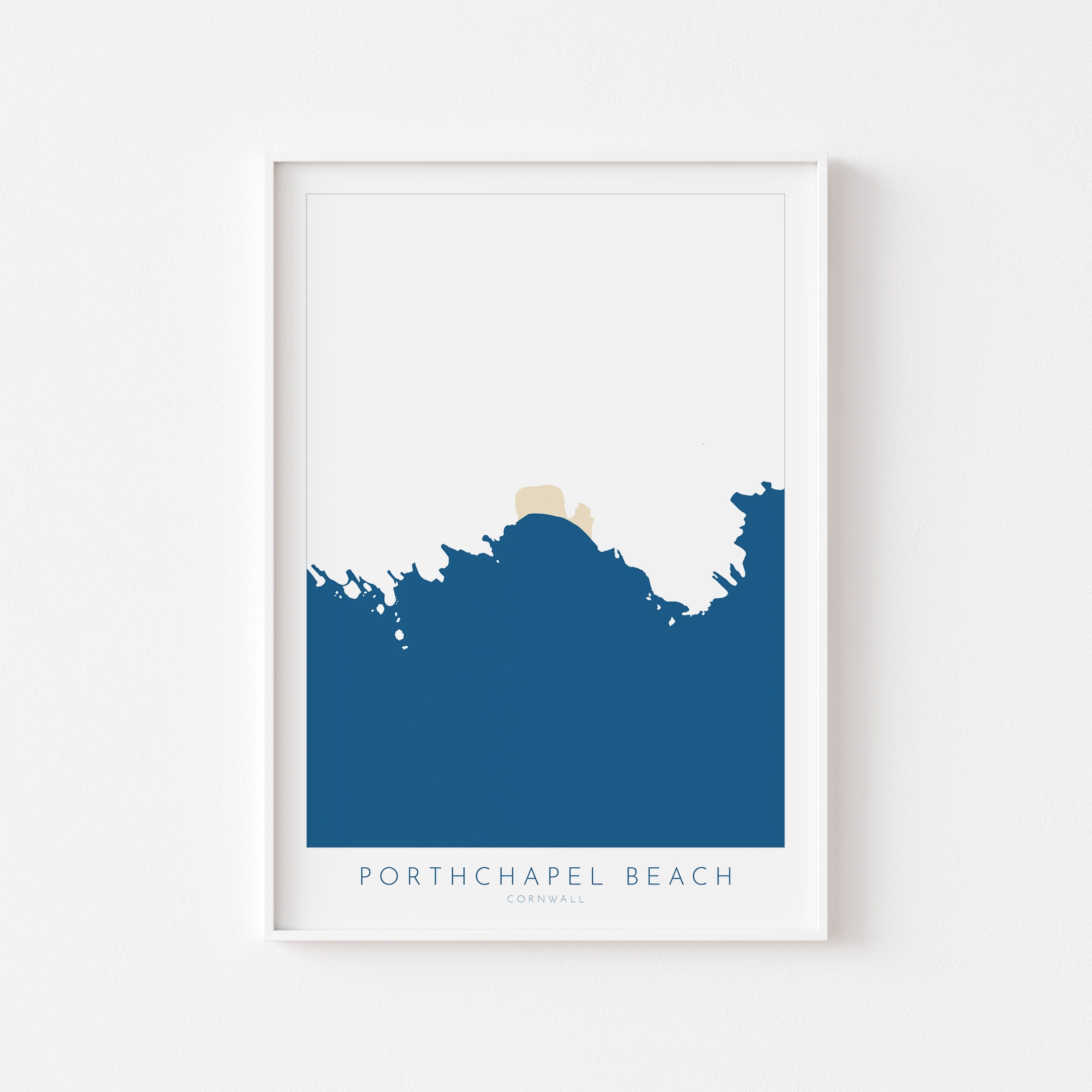 Porthchapel Beach Print- Cornwall Art, Cornwall Beach Art , Cornwall Map, Cornwall Coast, Cornwall Travel Print, Cornwall Art, Porthcurno