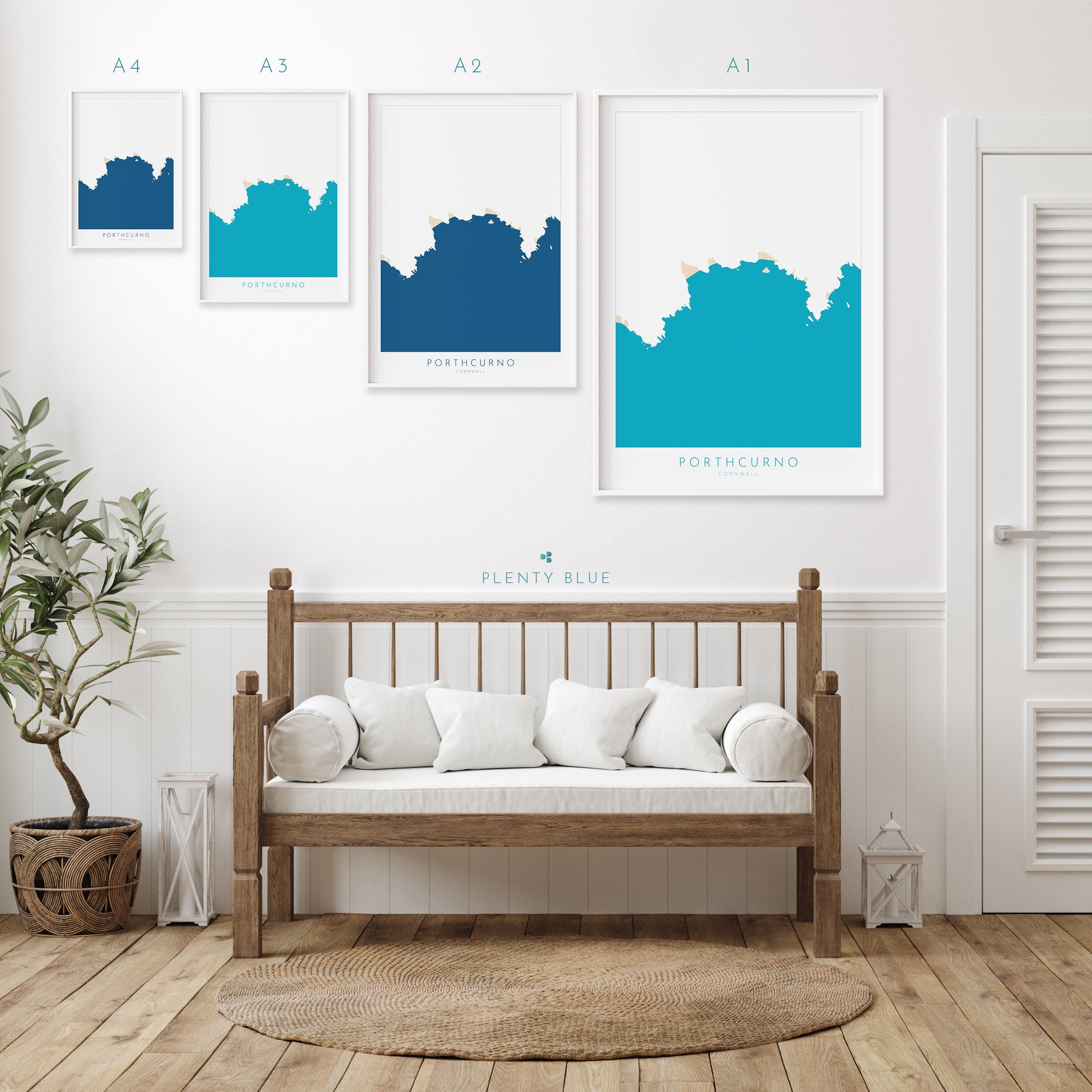 Porthcurno Beach Print- Minack Theatre Map, Cornwall Art, Cornwall Beach Art , Cornwall Map, Cornwall Coast, Porthcurno Map, Cornwall Art