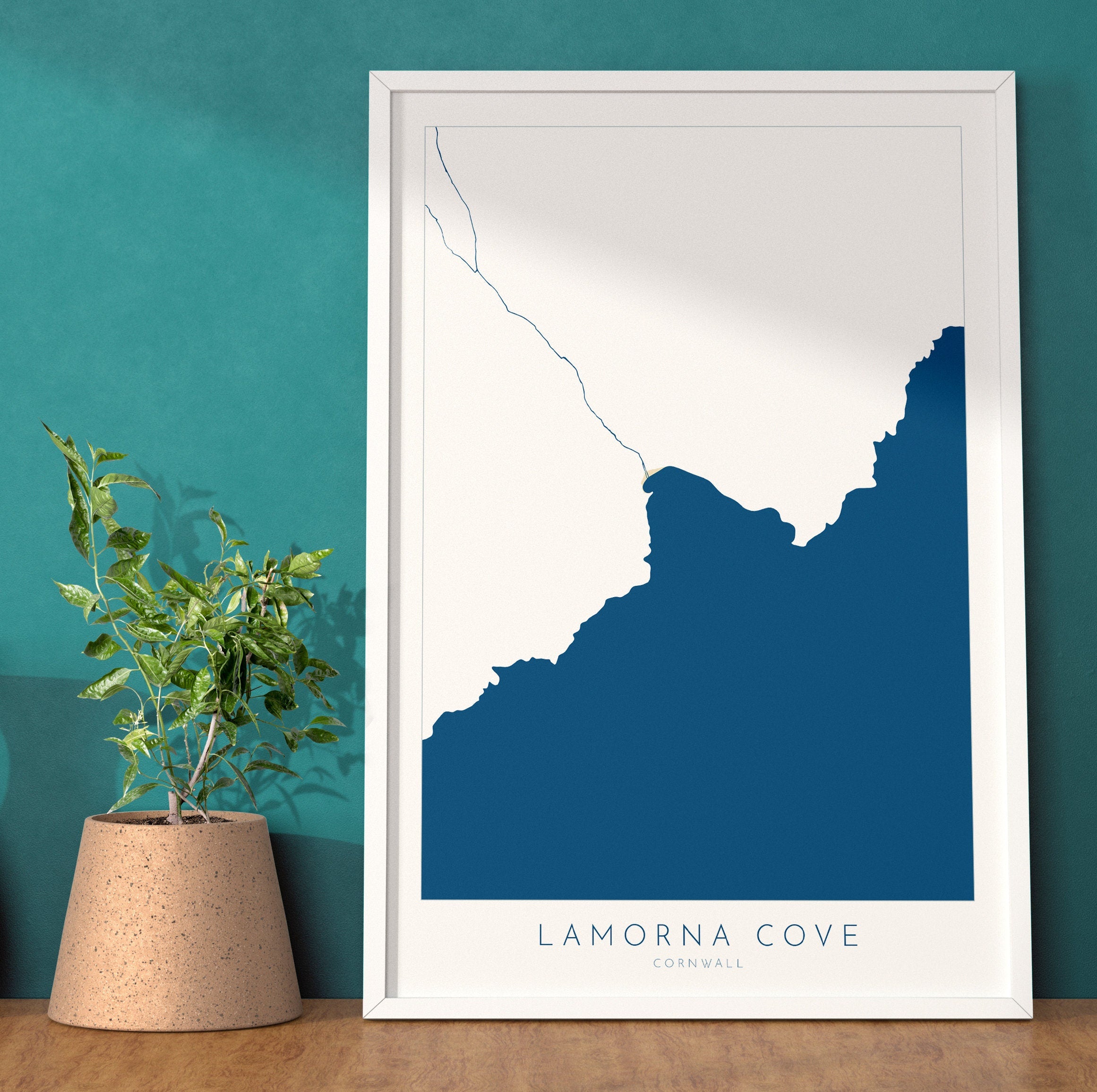 Lamorna Cove Print- Lamorna Cove Beach, Cornwall Art, Cornwall Beach Art , Cornwall Map, Cornwall Coast, Lamorna Map, Cornwall Art