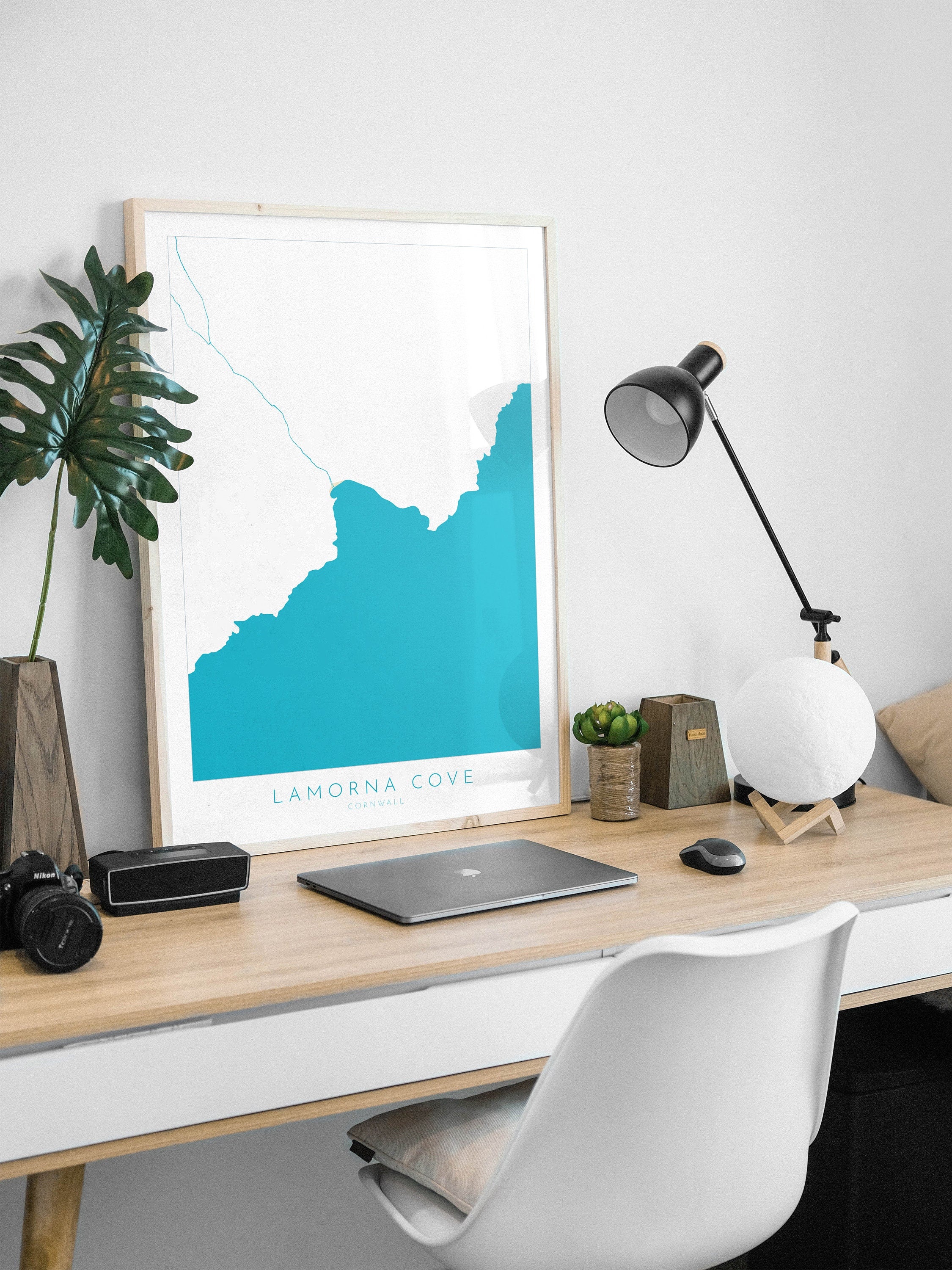 Lamorna Cove Print- Lamorna Cove Beach, Cornwall Art, Cornwall Beach Art , Cornwall Map, Cornwall Coast, Lamorna Map, Cornwall Art