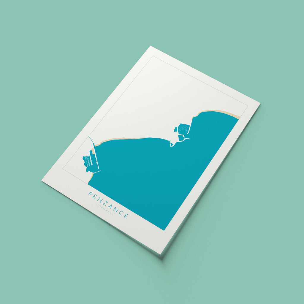 Penzance Print- Penzance Map Art, Cornwall Art, Newlyn Art, Cornwall Beach Art, Cornwall Map, Cornwall Coast, Cornwall Art