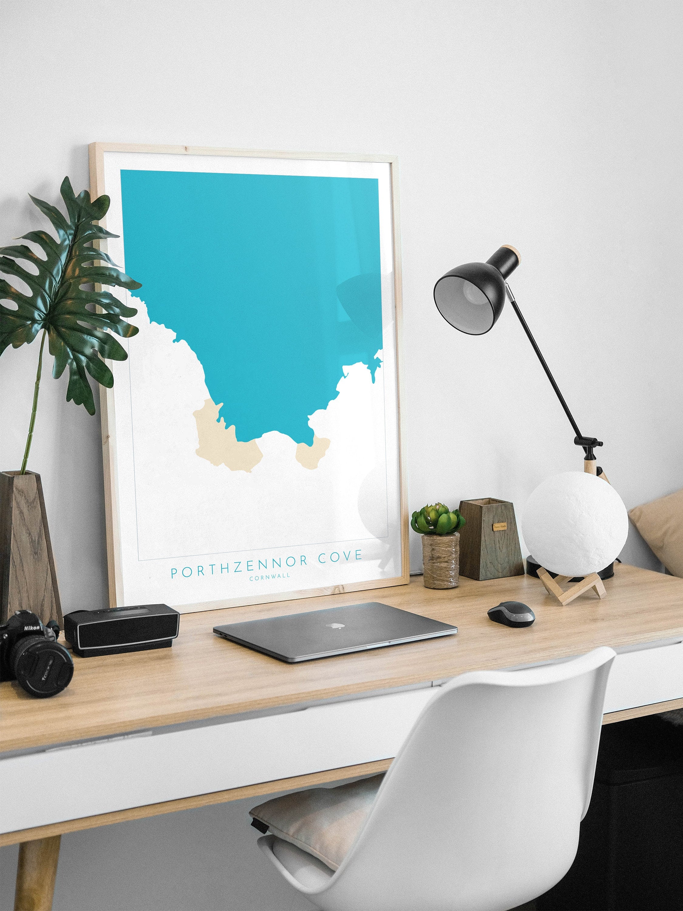 Porthzennor Cove Map Art - Porthzennor Beach Print , Zennor Cornwall Art, Cornwall Beach Art, Cornwall Coast, Southwest Coast Path