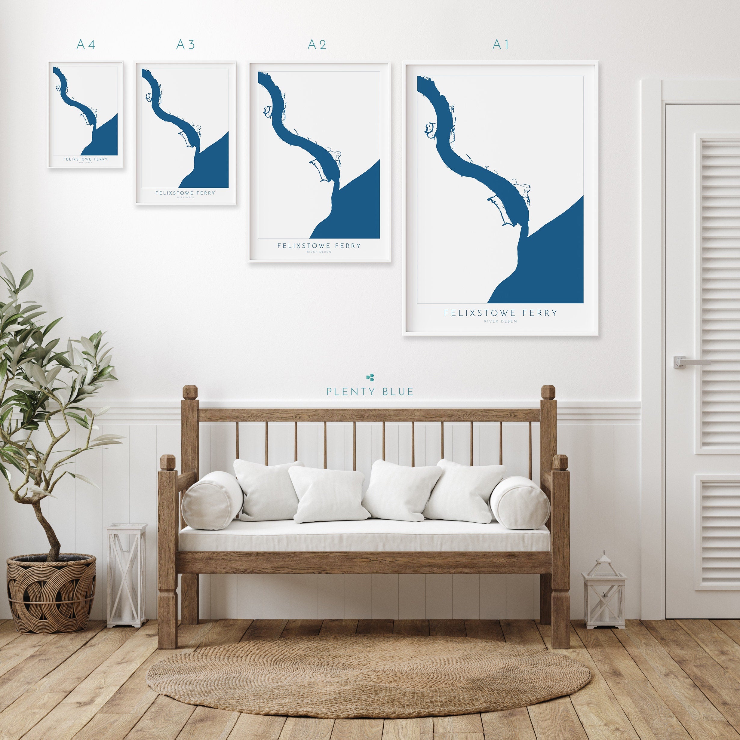 Felixstowe Ferry - River Deben, Suffolk Map, Suffolk Coast, Felixstowe Travel Print, Bawdsey Suffolk, Suffolk Art