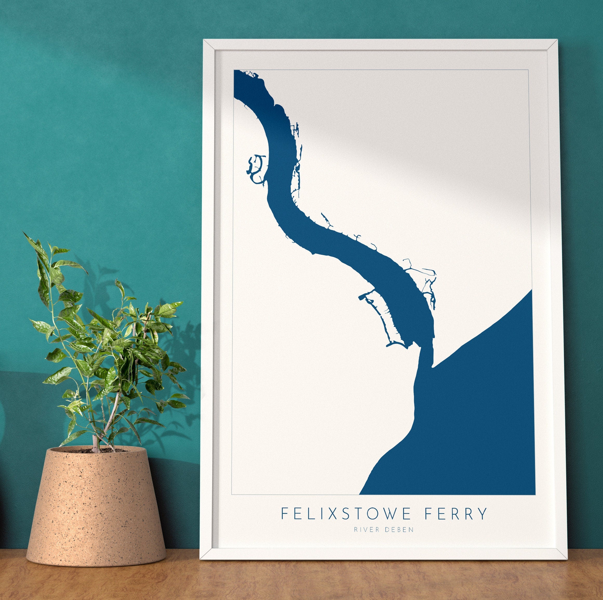 Felixstowe Ferry - River Deben, Suffolk Map, Suffolk Coast, Felixstowe Travel Print, Bawdsey Suffolk, Suffolk Art