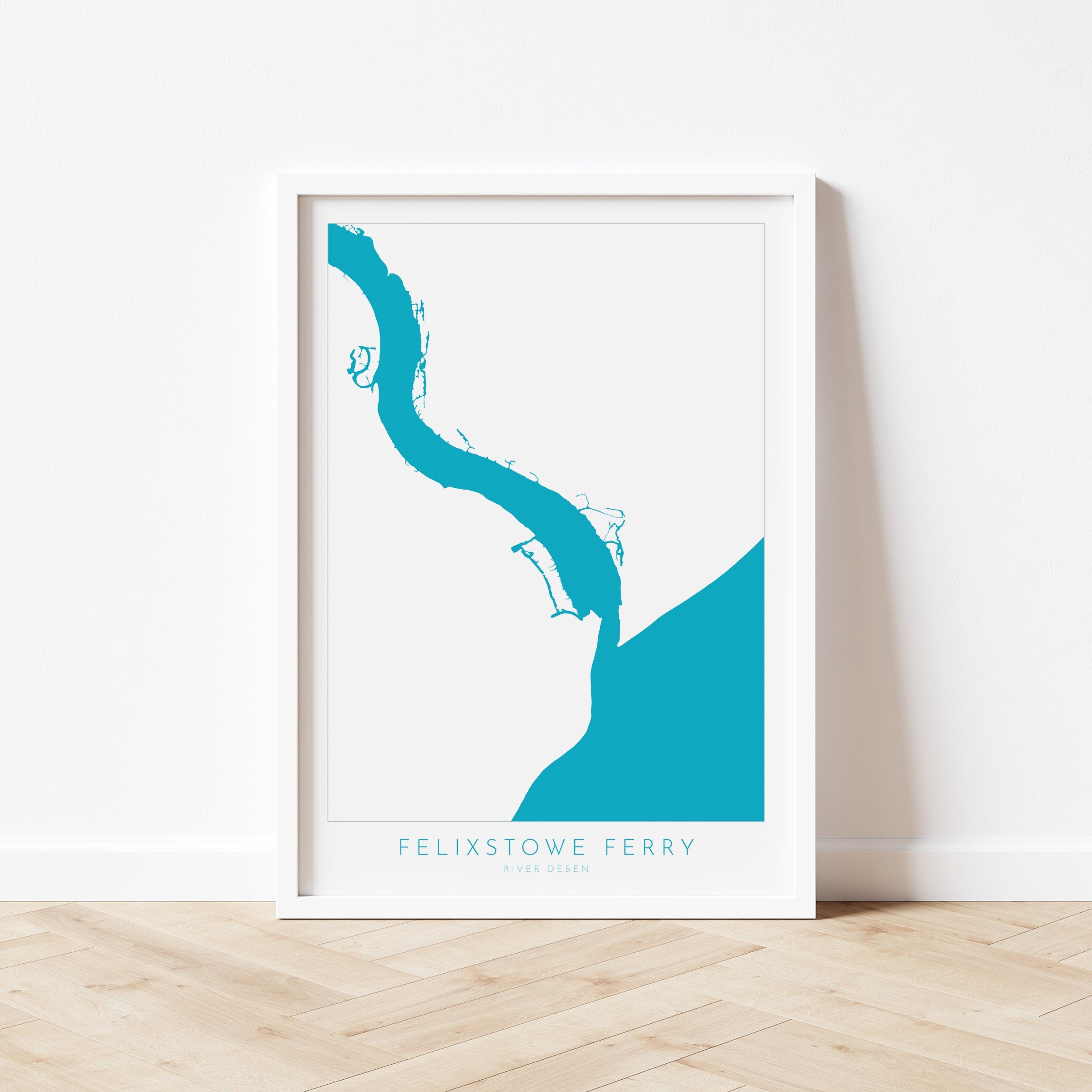 Felixstowe Ferry - River Deben, Suffolk Map, Suffolk Coast, Felixstowe Travel Print, Bawdsey Suffolk, Suffolk Art