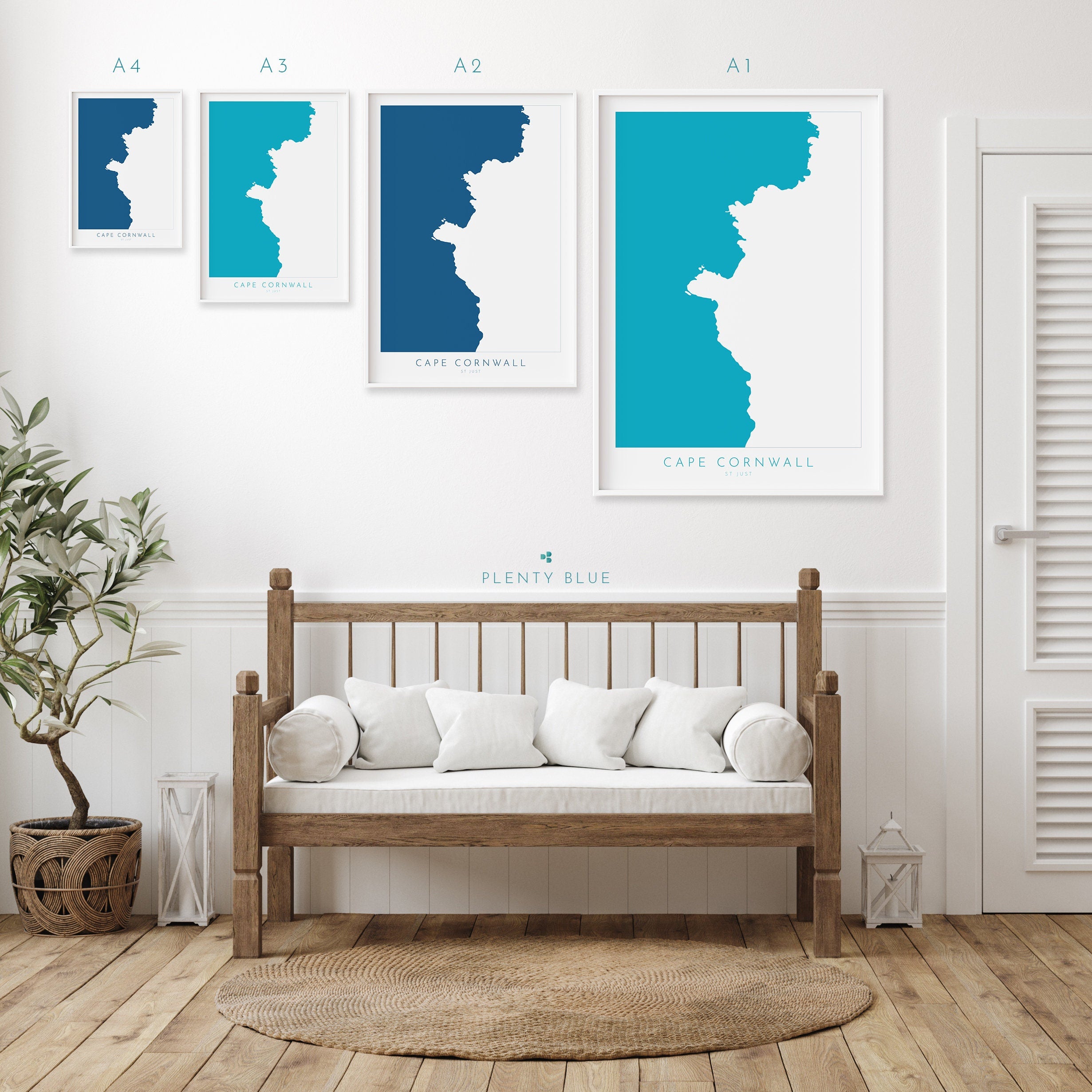 Cape Cornwall Map - Cornwall, St Just Art, Cornwall Map, Cornwall Coast, Cornwall Travel Print, Cornwall Art