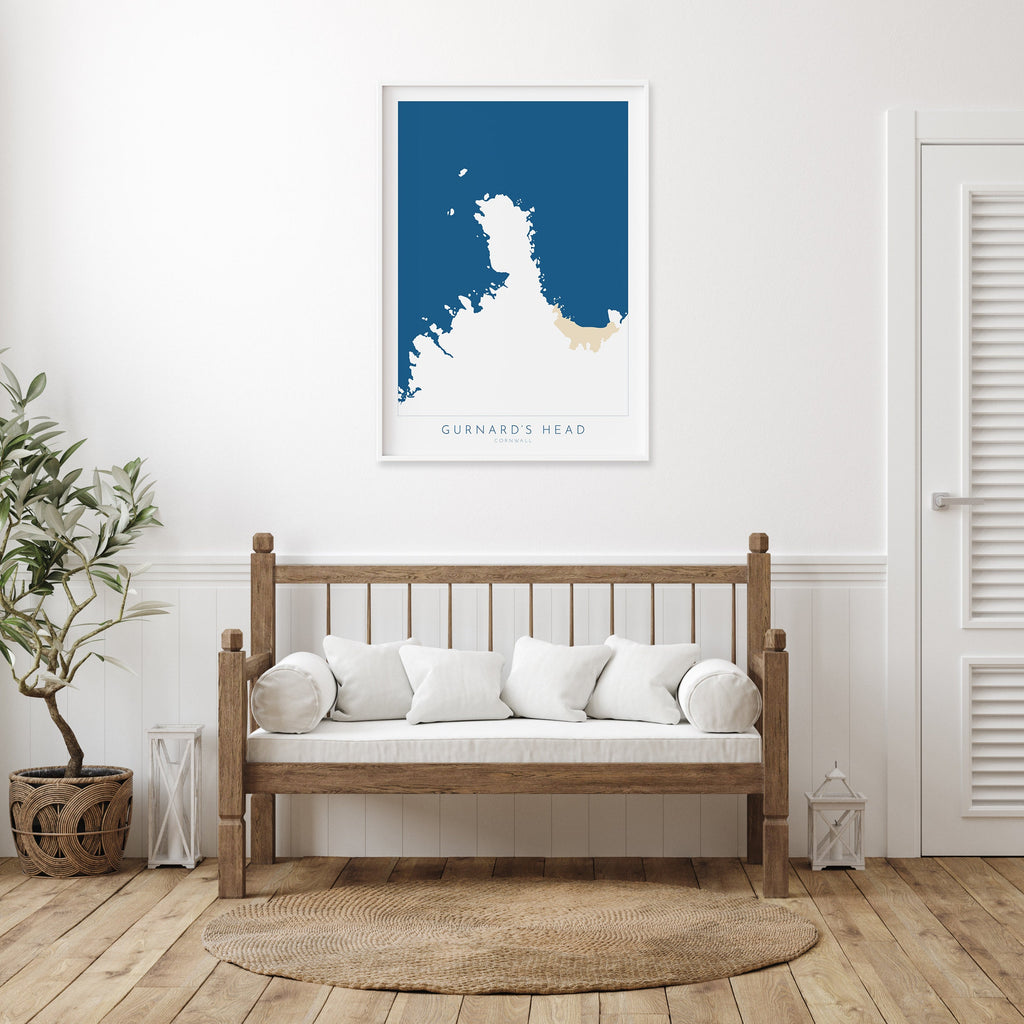 Gurnard's Head Print- Cornwall, Porthmeor, Cornwall Map, Cornwall Coast, Cornwall Travel Print, Cornwall Art