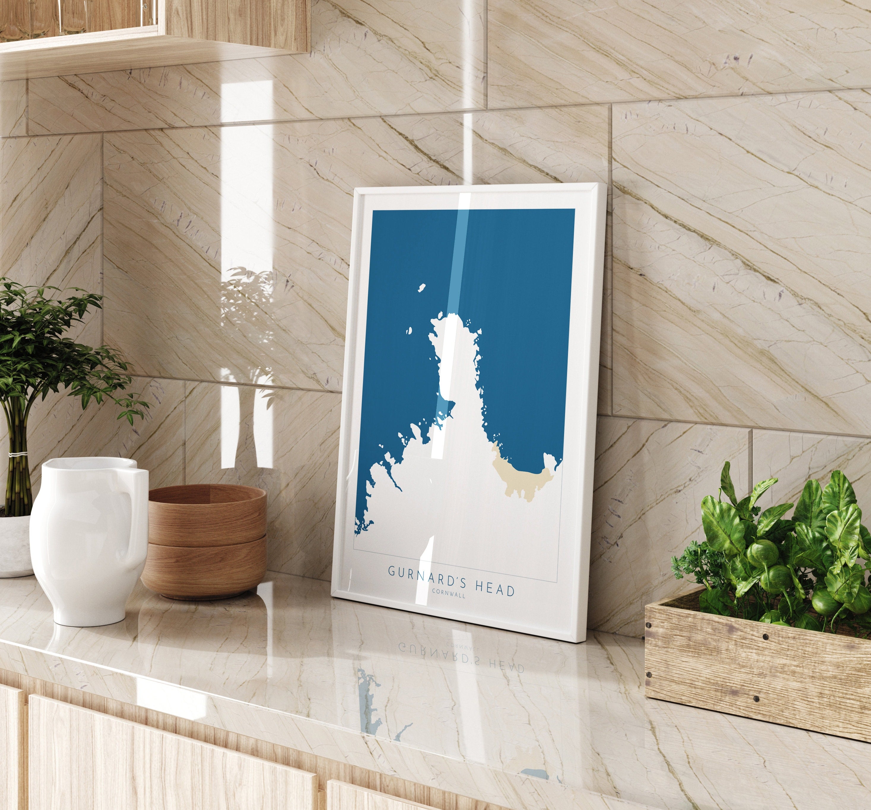 Gurnard's Head Print- Cornwall, Porthmeor, Cornwall Map, Cornwall Coast, Cornwall Travel Print, Cornwall Art