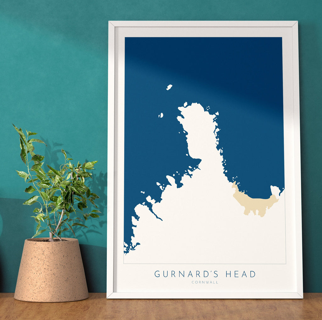 Gurnard's Head Print- Cornwall, Porthmeor, Cornwall Map, Cornwall Coast, Cornwall Travel Print, Cornwall Art
