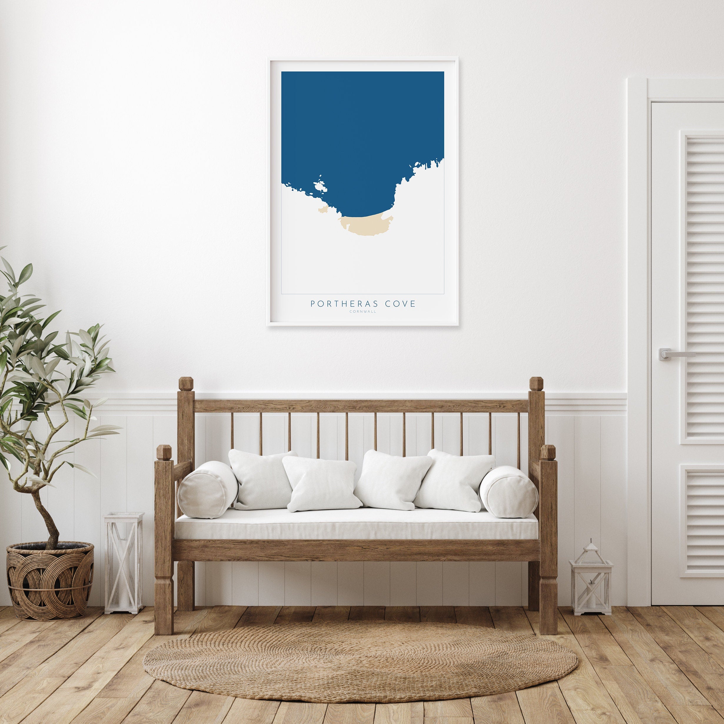 Portheras Cove Print- Cornwall Art, Pendeen, Cornwall Map, Cornwall Coast, Cornwall Travel Print, Cornwall Art