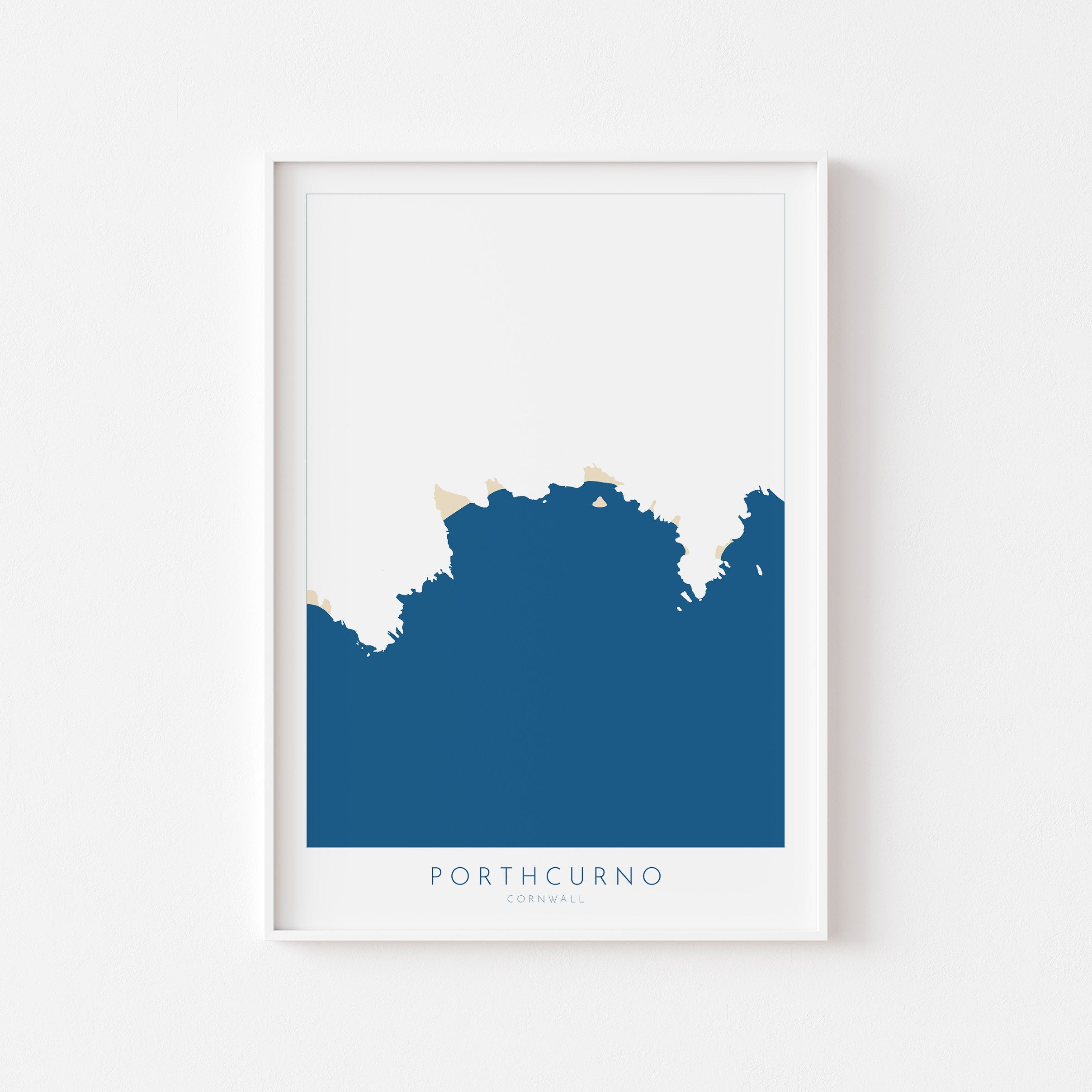 Porthcurno Beach Print- Minack Theatre Map, Cornwall Art, Cornwall Beach Art , Cornwall Map, Cornwall Coast, Porthcurno Map, Cornwall Art