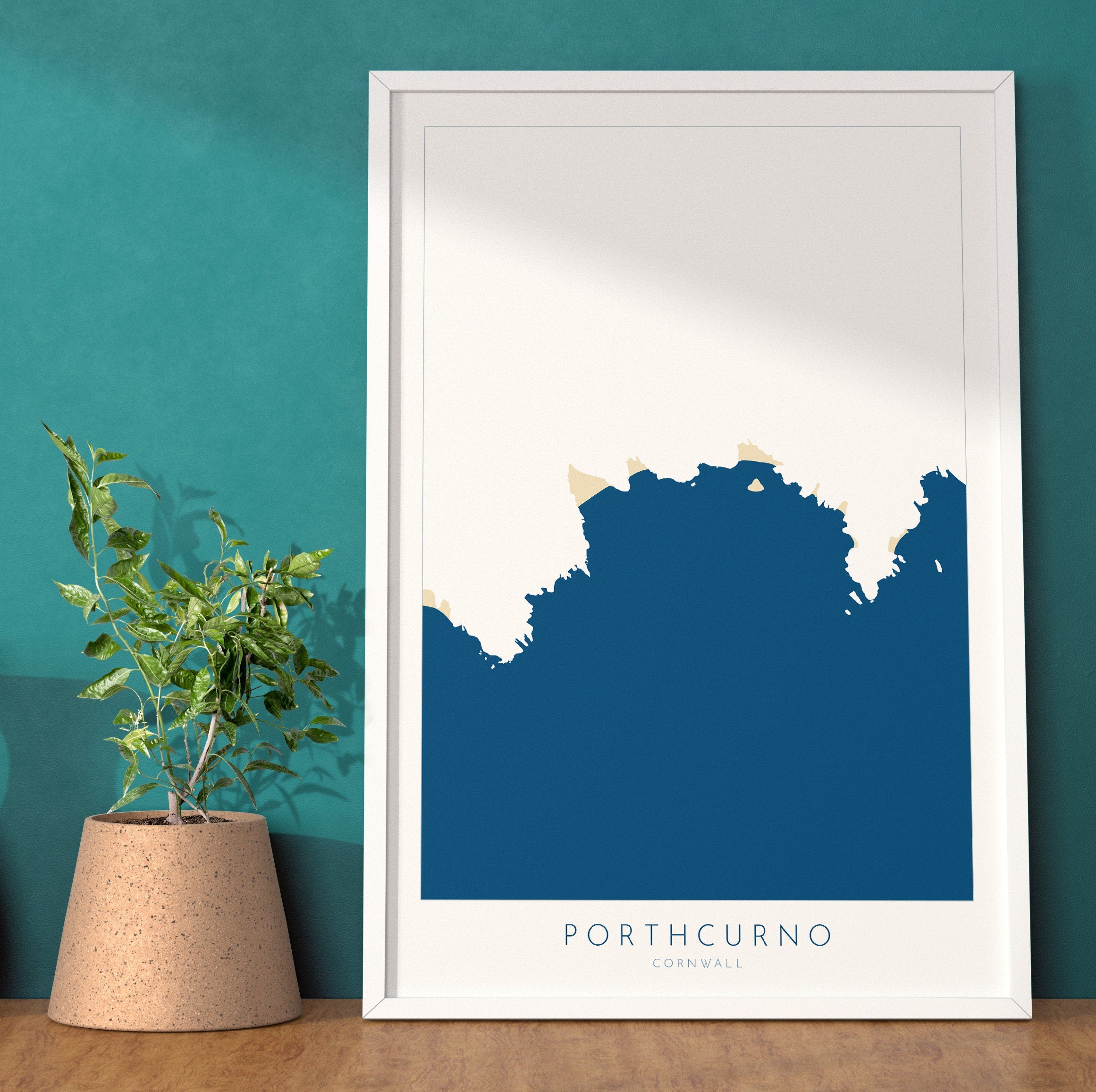 Porthcurno Beach Print- Minack Theatre Map, Cornwall Art, Cornwall Beach Art , Cornwall Map, Cornwall Coast, Porthcurno Map, Cornwall Art
