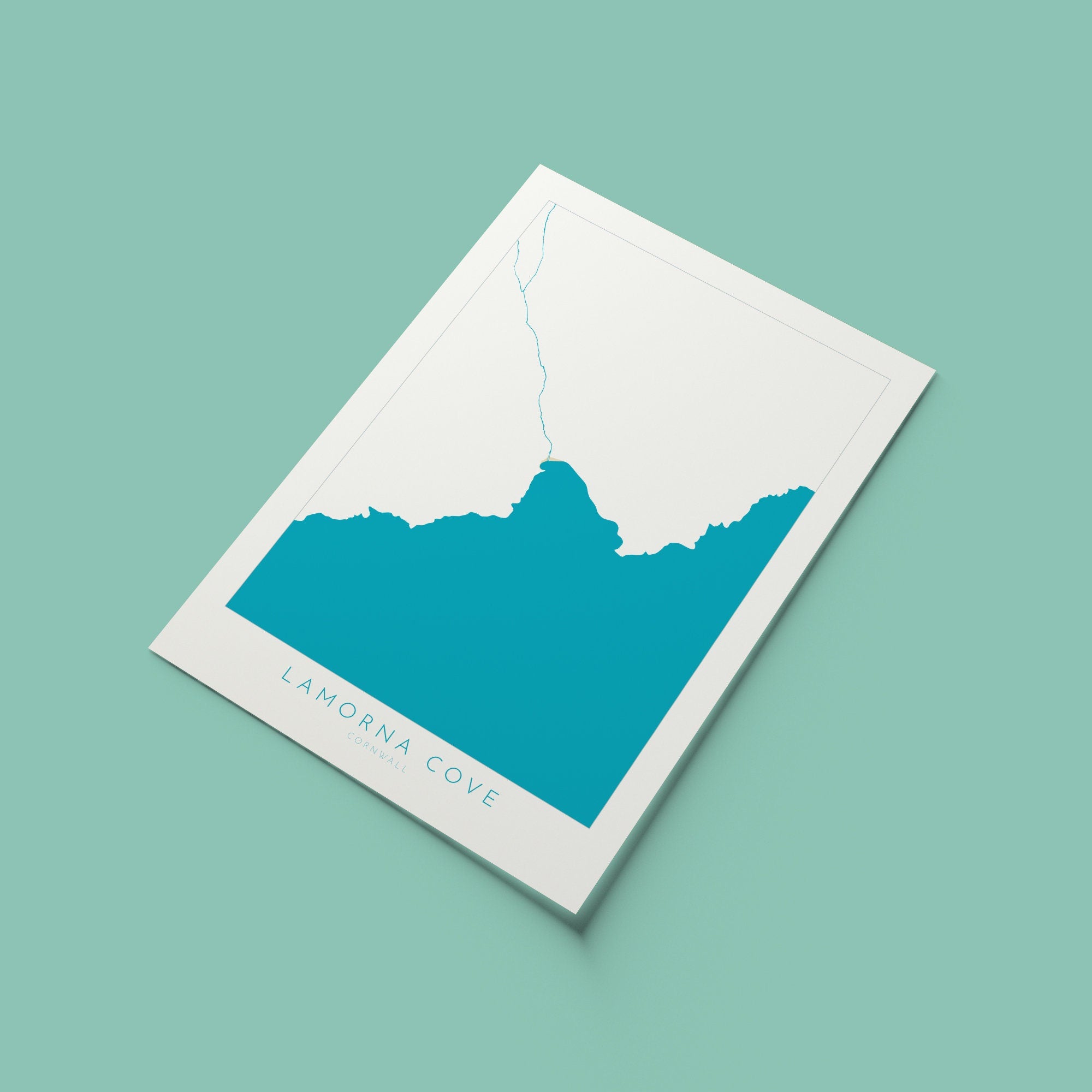 Lamorna Cove Print- Lamorna Cove Beach, Cornwall Art, Cornwall Beach Art , Cornwall Map, Cornwall Coast, Lamorna Map, Cornwall Art
