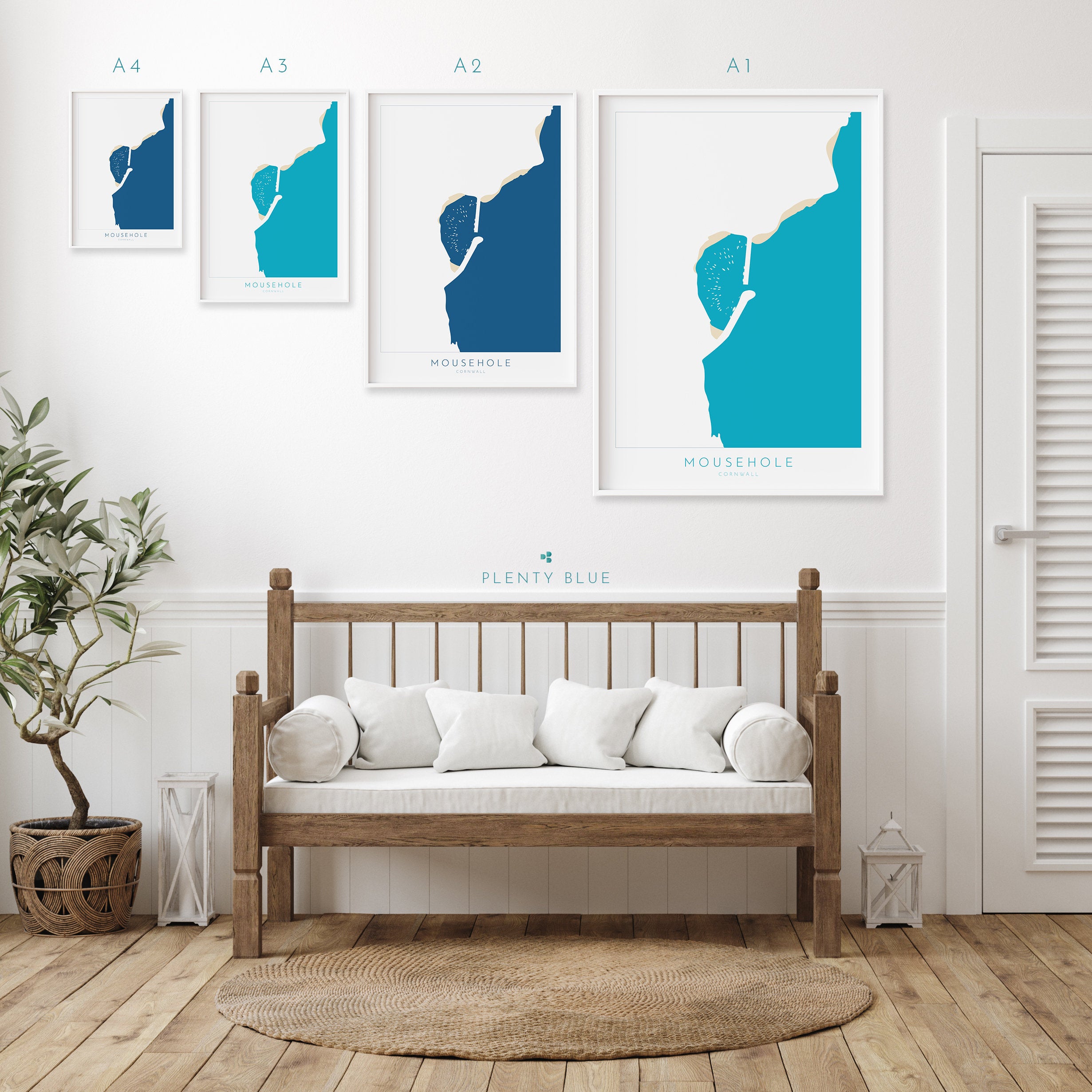 Mousehole Print- Mousehole Harbour, Cornwall Art, Cornwall Beach Art , Cornwall Map, Cornwall Coast, Mousehole Map, Cornwall Art