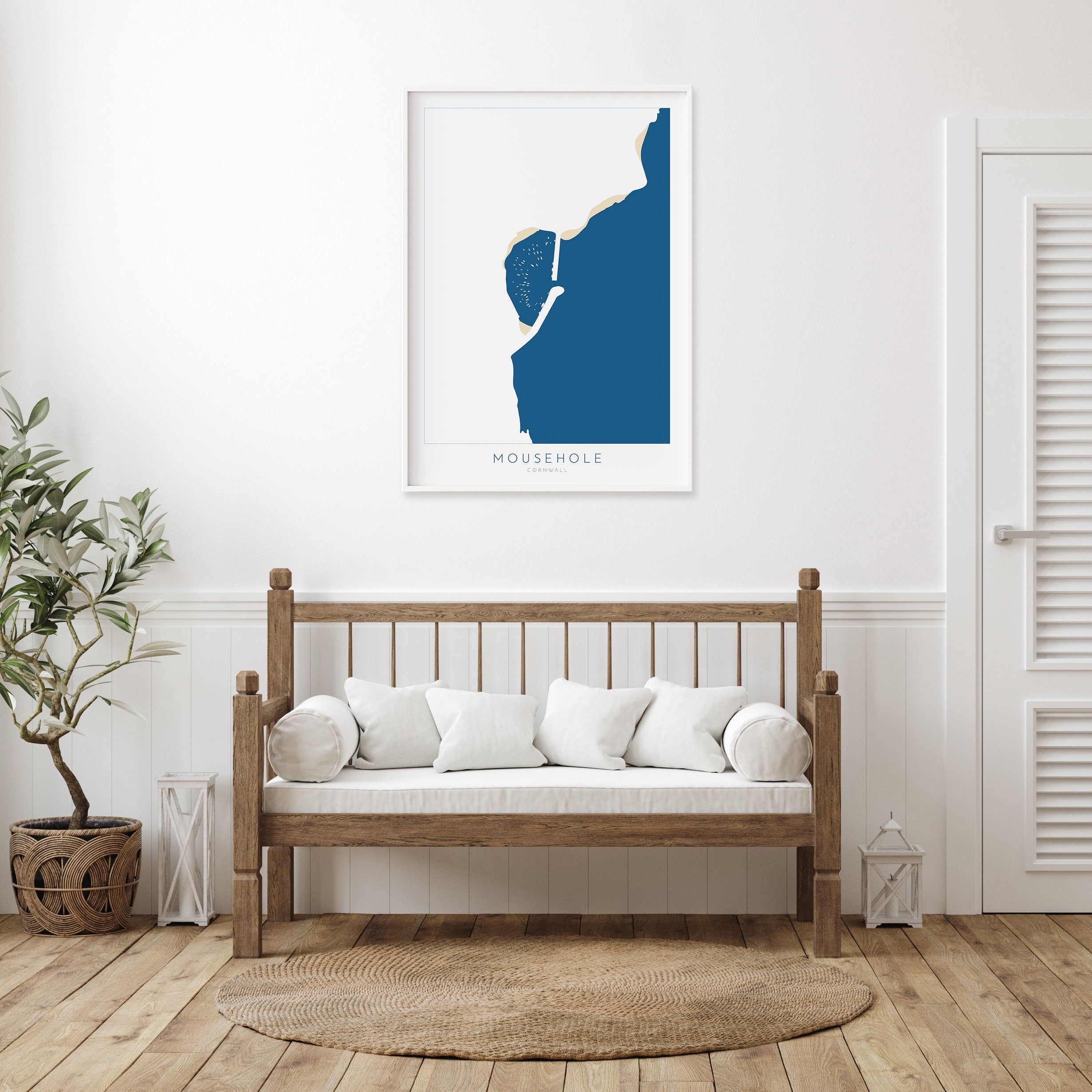 Mousehole Print- Mousehole Harbour, Cornwall Art, Cornwall Beach Art , Cornwall Map, Cornwall Coast, Mousehole Map, Cornwall Art