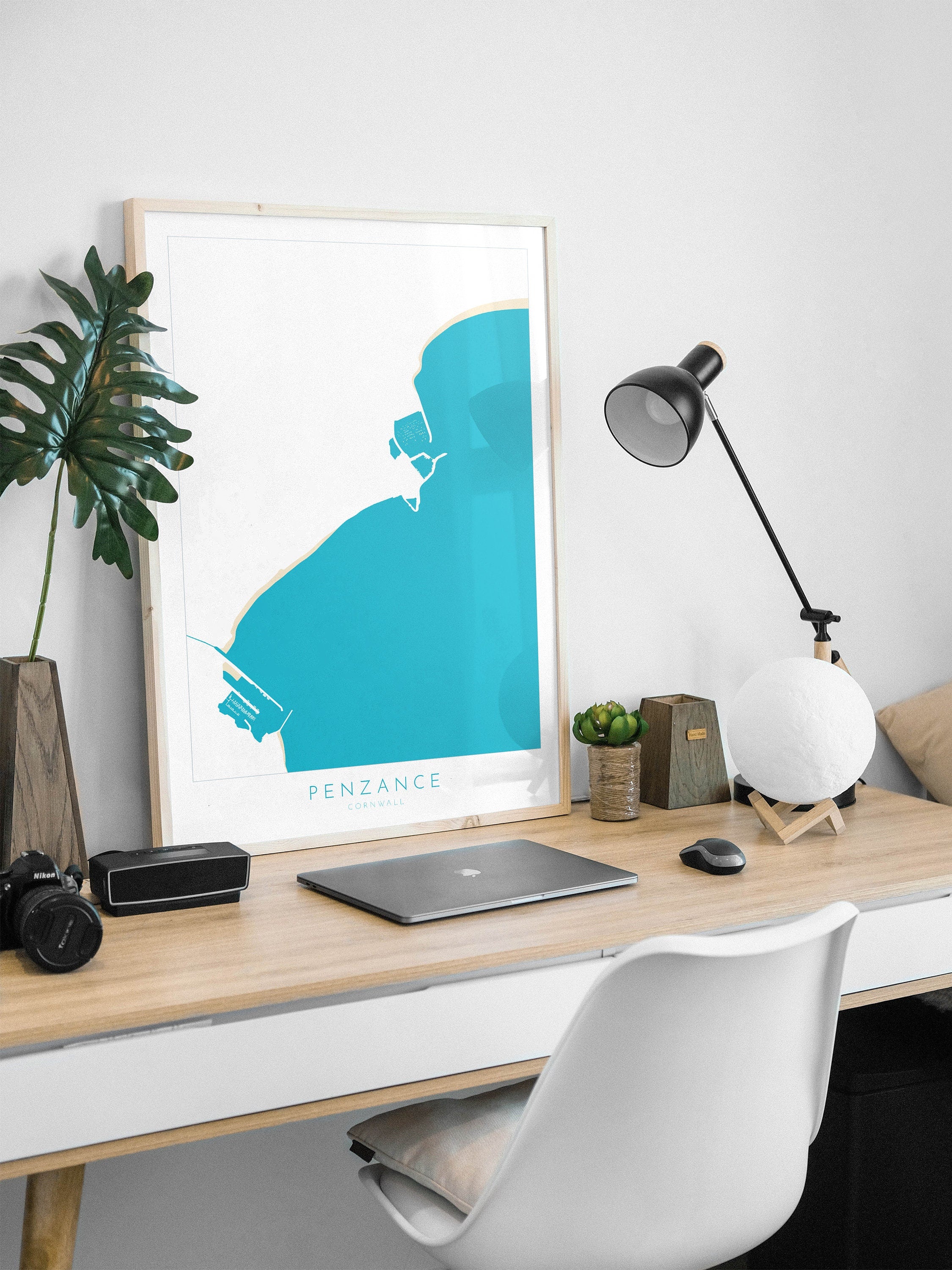 Penzance Print- Penzance Map Art, Cornwall Art, Newlyn Art, Cornwall Beach Art, Cornwall Map, Cornwall Coast, Cornwall Art