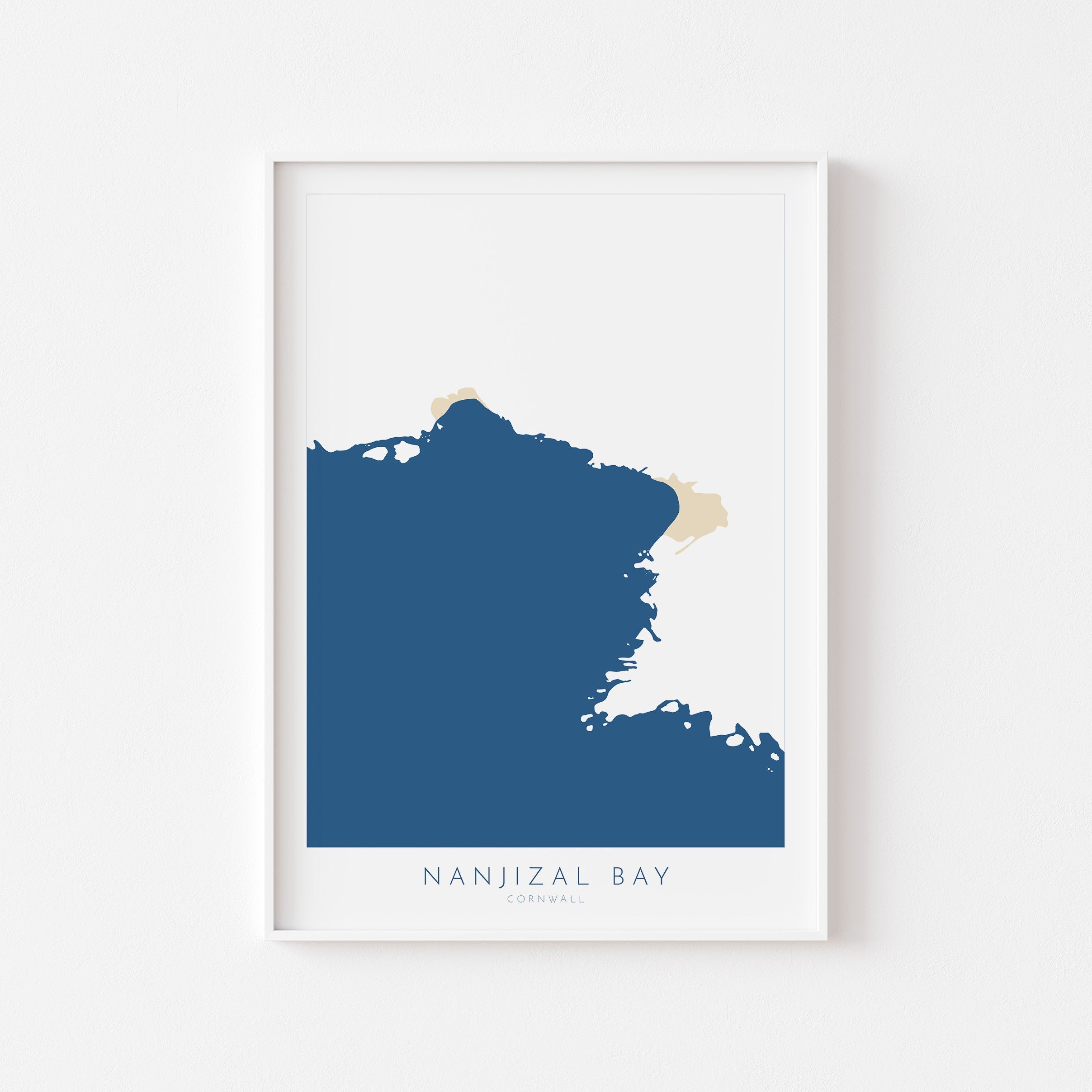 Nanjizal Bay Print - Nanjizal Beach Map Art, Mill Bay Cornwall Art, Cornwall Beach Art, Cornwall Map, Cornwall Coast, Cornwall Art