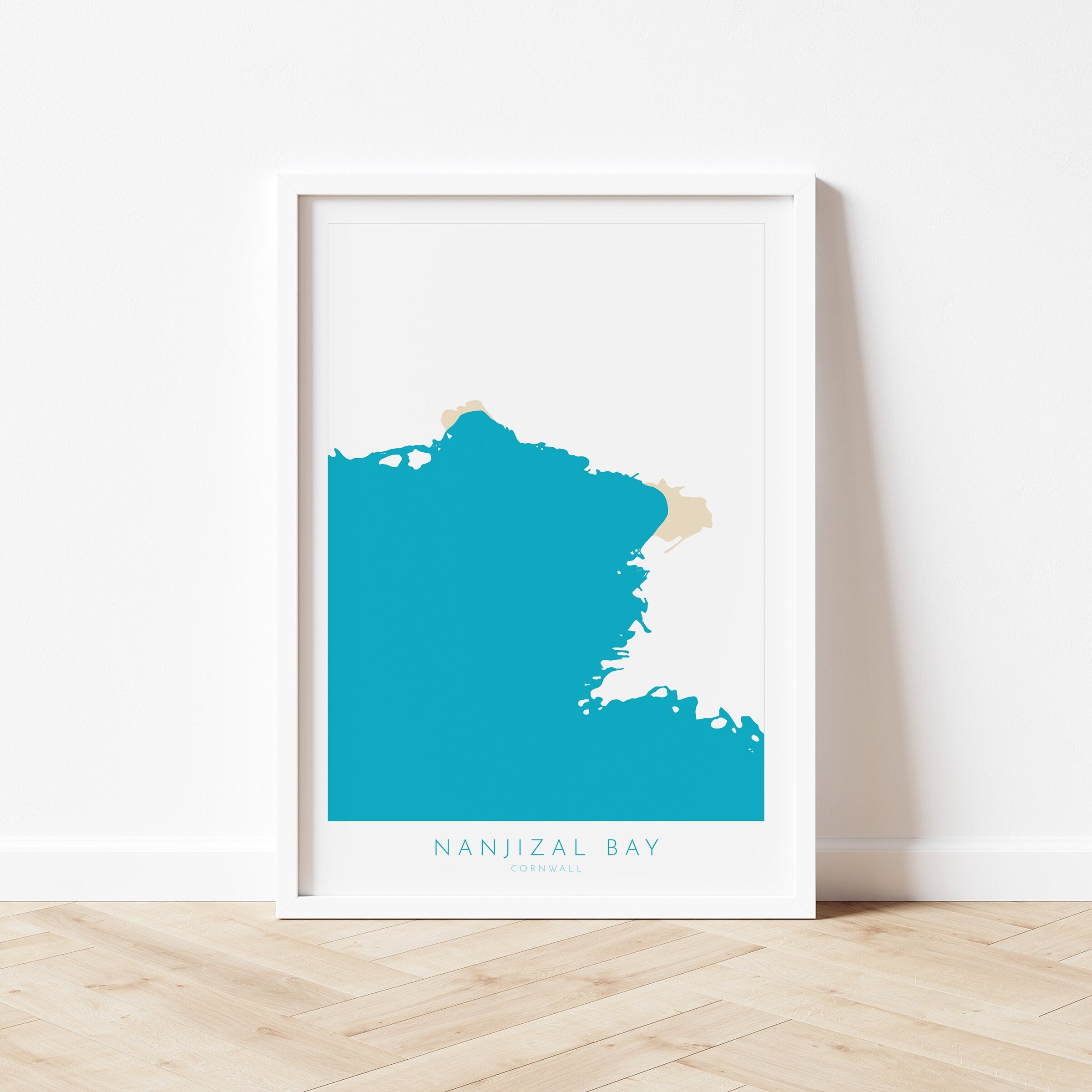 Nanjizal Bay Print - Nanjizal Beach Map Art, Mill Bay Cornwall Art, Cornwall Beach Art, Cornwall Map, Cornwall Coast, Cornwall Art