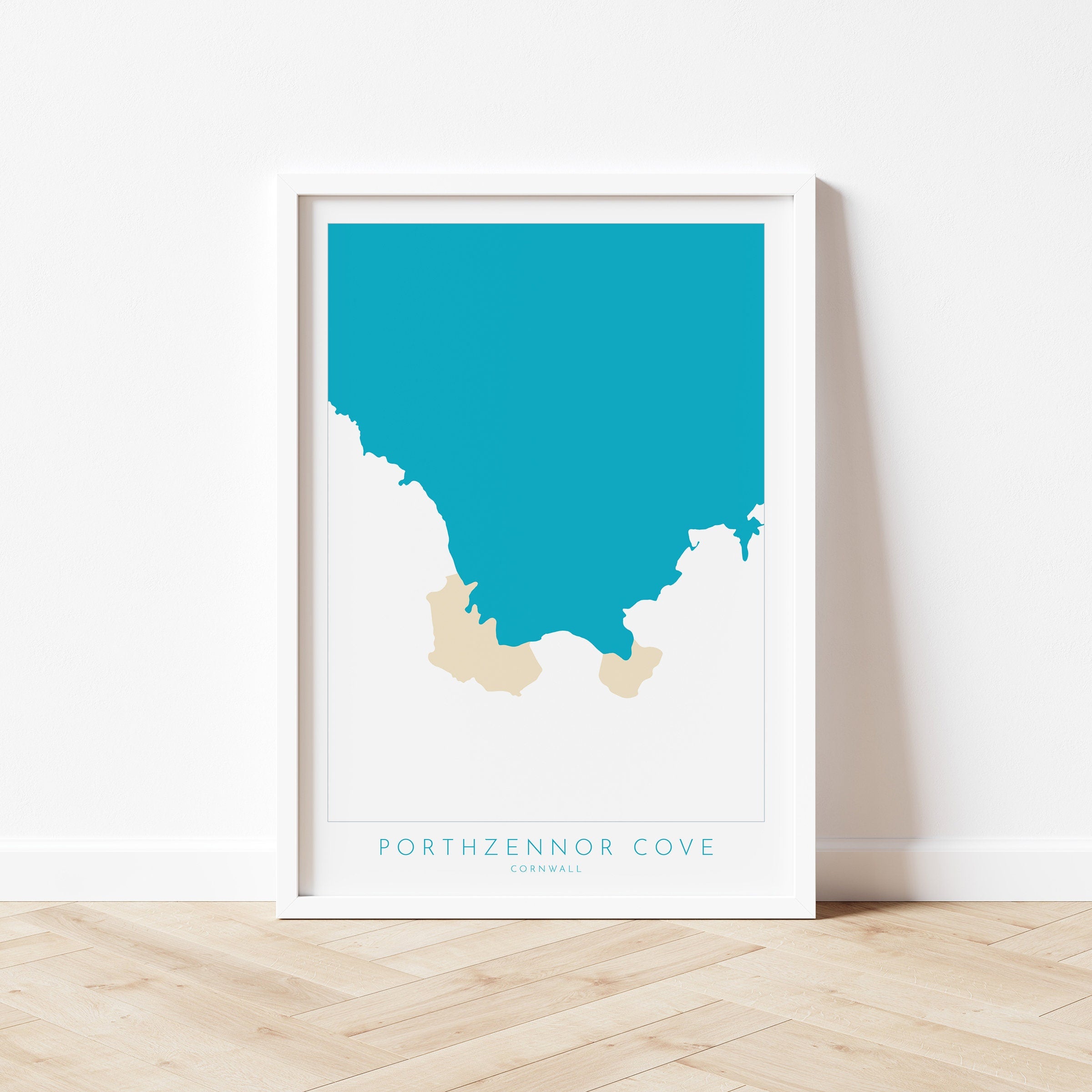 Porthzennor Cove Map Art - Porthzennor Beach Print , Zennor Cornwall Art, Cornwall Beach Art, Cornwall Coast, Southwest Coast Path
