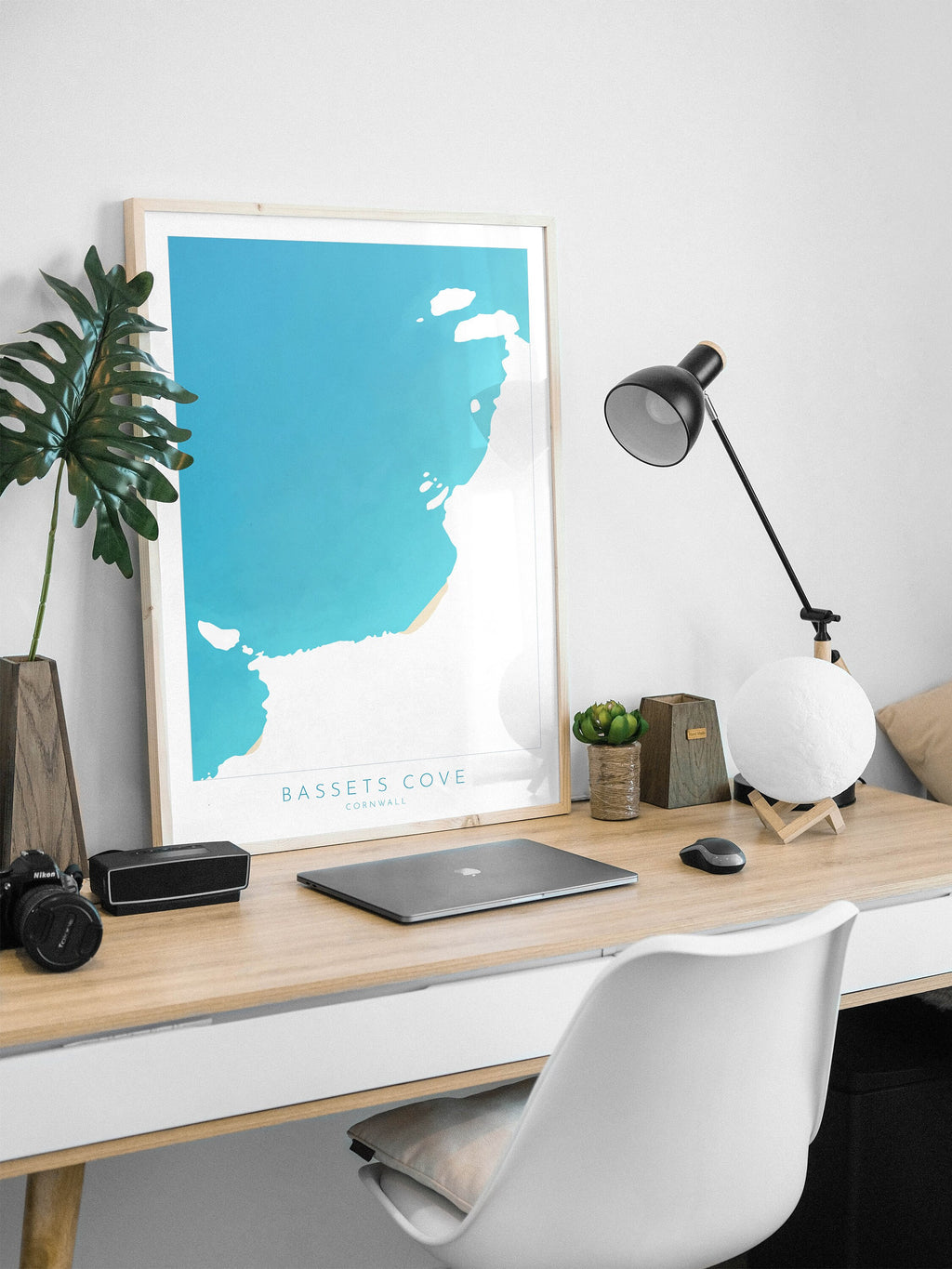 Bassets Cove Print - Portreath, Cornwall Map, Cornwall Coast Map, North Cornwall Coastline, Portreath Art, Cornwall Beach Print, Redruth