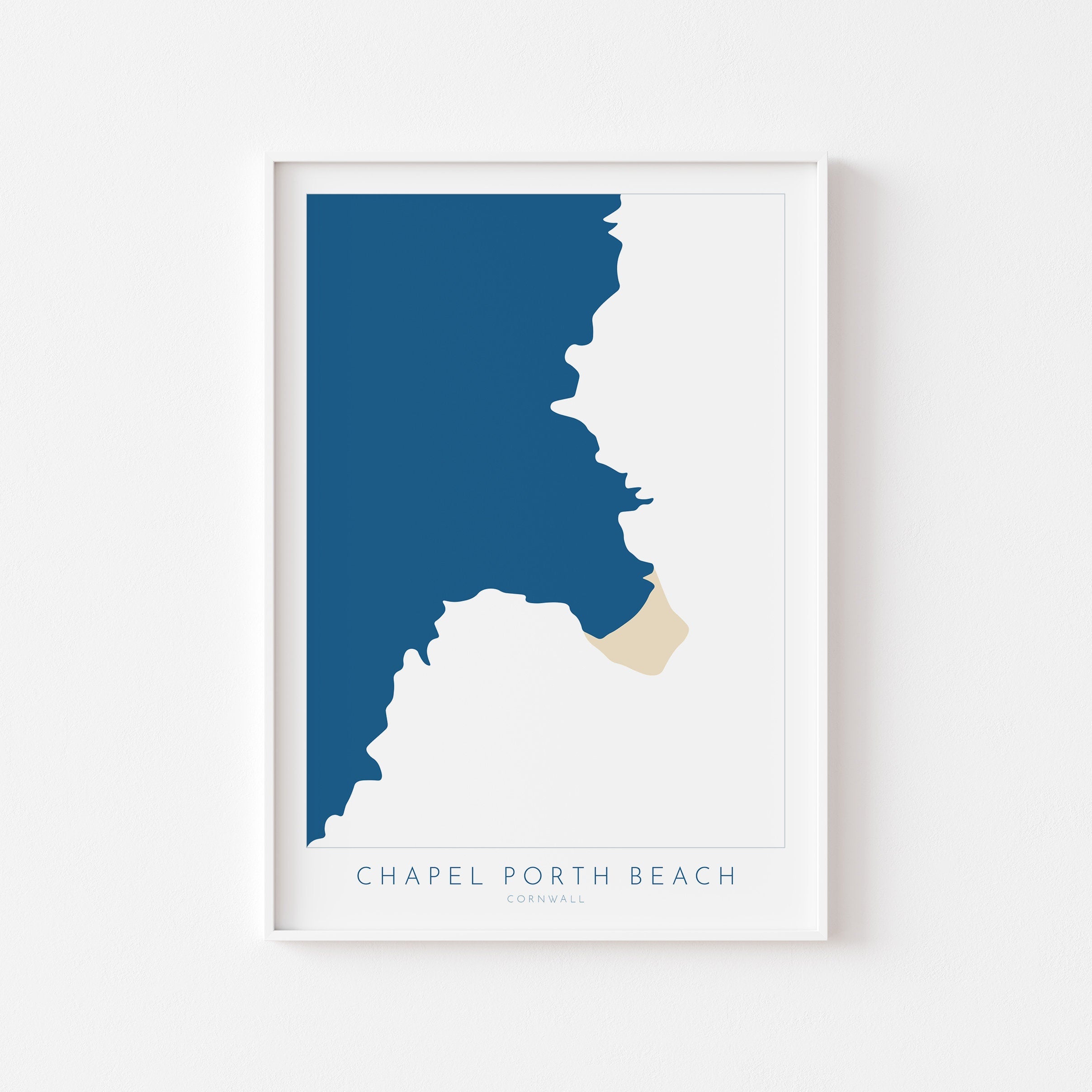 Chapel Porth Beach Print - Porthtowan Art, Cornwall Map, Cornwall Coast Map, Cornwall Beach Print, St Agnes
