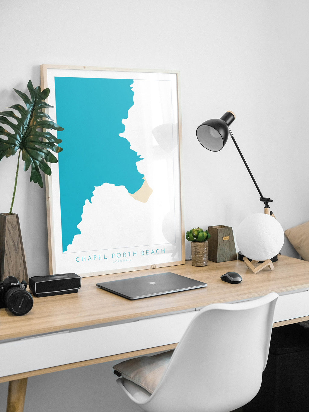 Chapel Porth Beach Print - Porthtowan Art, Cornwall Map, Cornwall Coast Map, Cornwall Beach Print, St Agnes