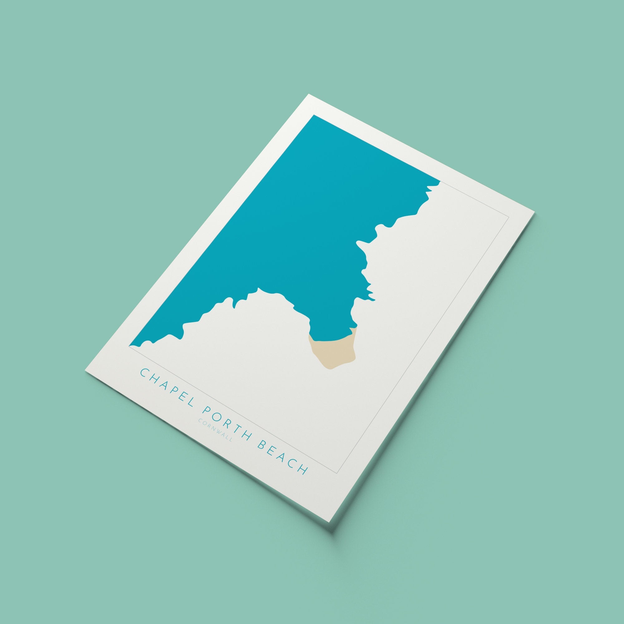 Chapel Porth Beach Print - Porthtowan Art, Cornwall Map, Cornwall Coast Map, Cornwall Beach Print, St Agnes