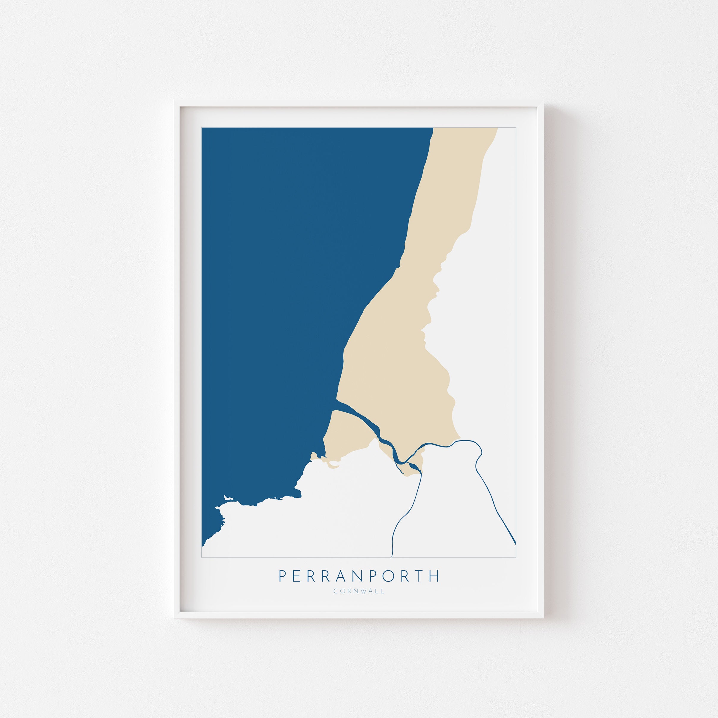 Perranporth Beach Print - Perranporth Map Art, Cornwall Map, Cornwall Coast Map, Cornwall Beach Print