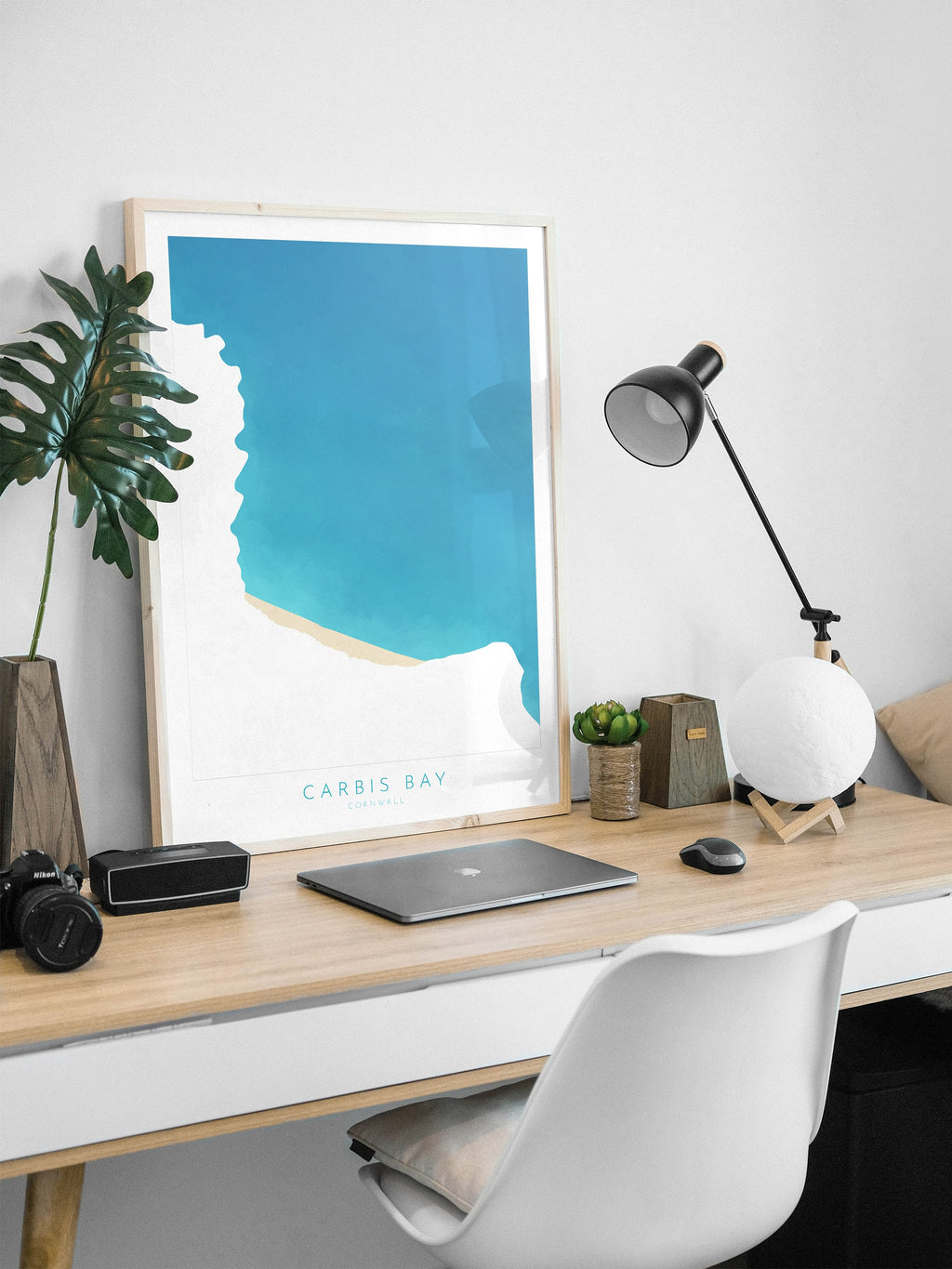 Carbis Bay Map Art - Cornwall Map, Carbis Bay Beach Print, Cornwall Art, Cornwall Beach Art, Cornwall Coast, Southwest Coast Path