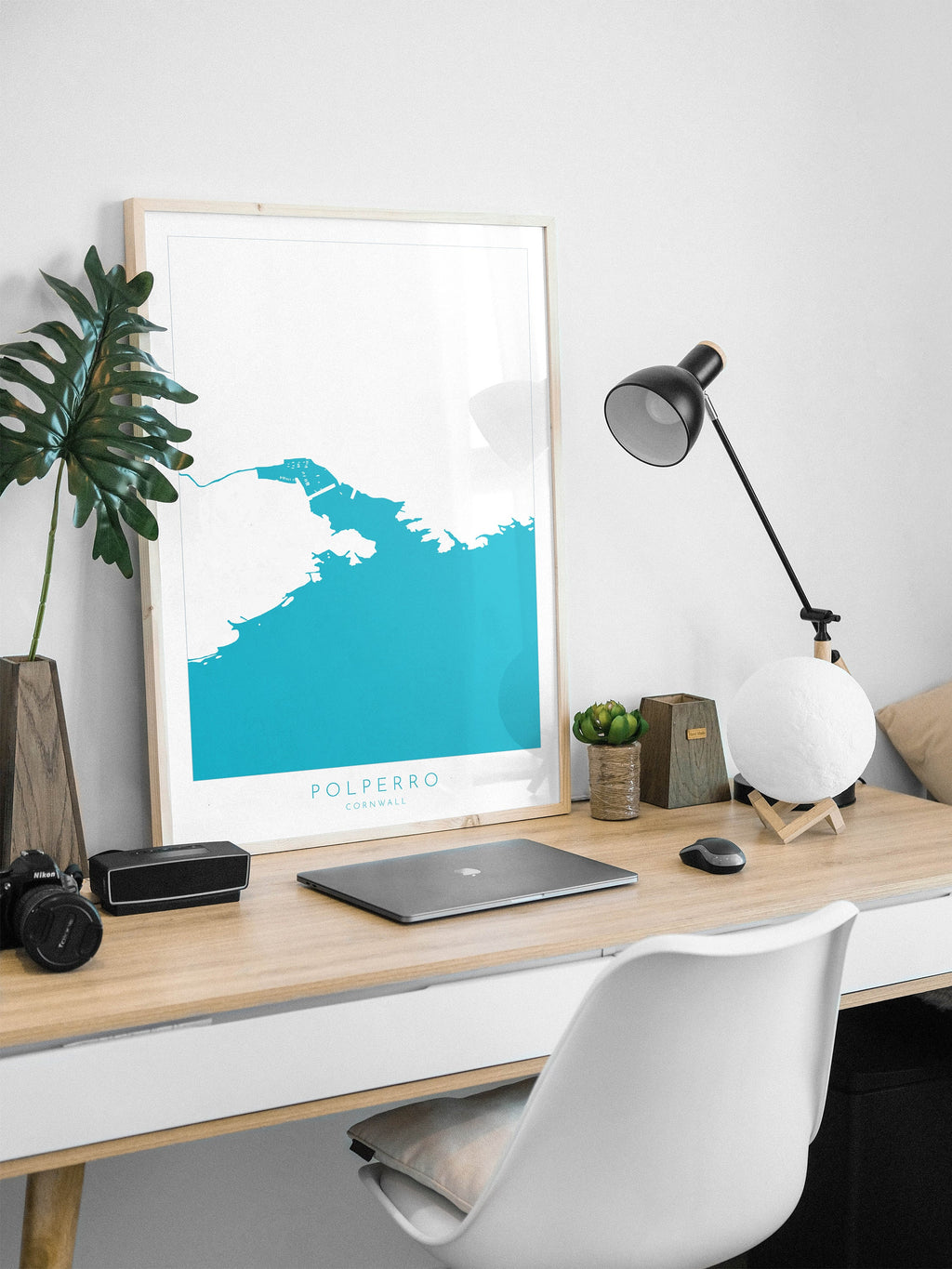 Polperro Map Print - Polperro Art, Cornwall Map, Polperro Beach, River Pol, South Cornwall, Cornish Coast Print, Nautical Home Decor