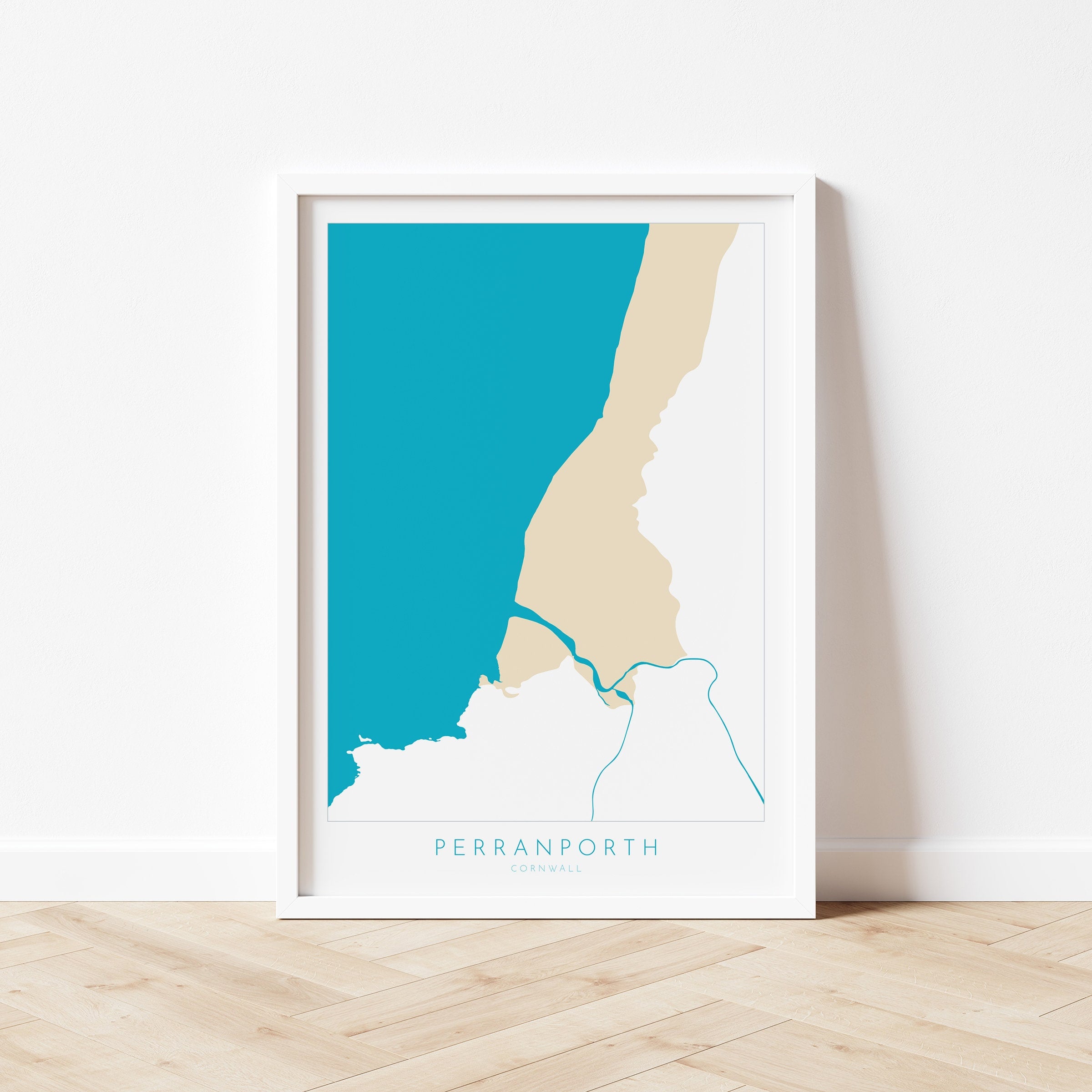 Perranporth Beach Print - Perranporth Map Art, Cornwall Map, Cornwall Coast Map, Cornwall Beach Print