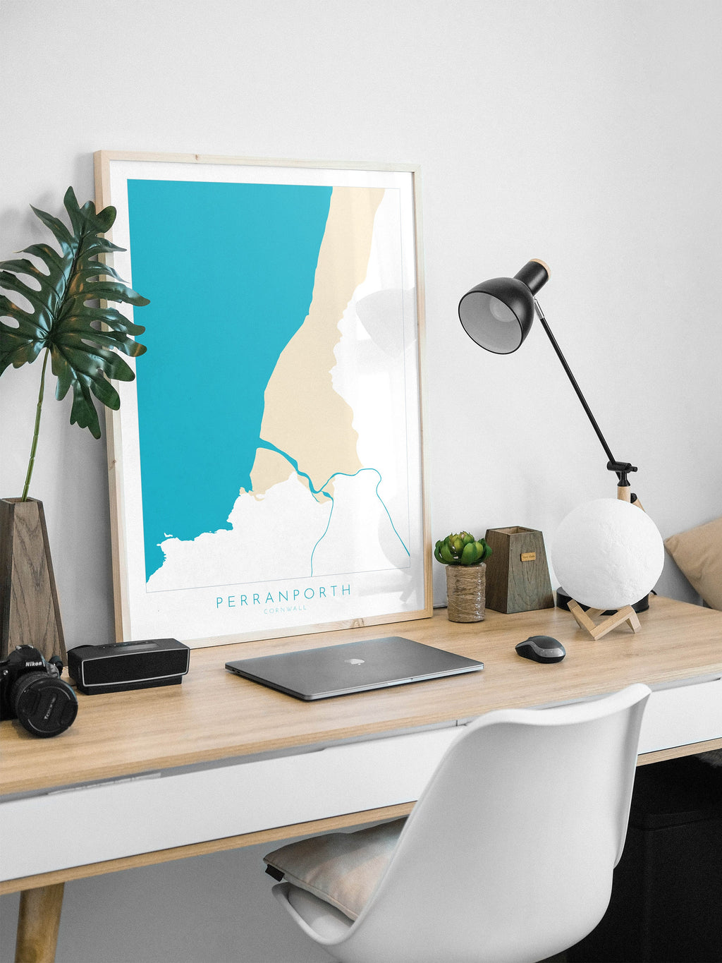 Perranporth Beach Print - Perranporth Map Art, Cornwall Map, Cornwall Coast Map, Cornwall Beach Print