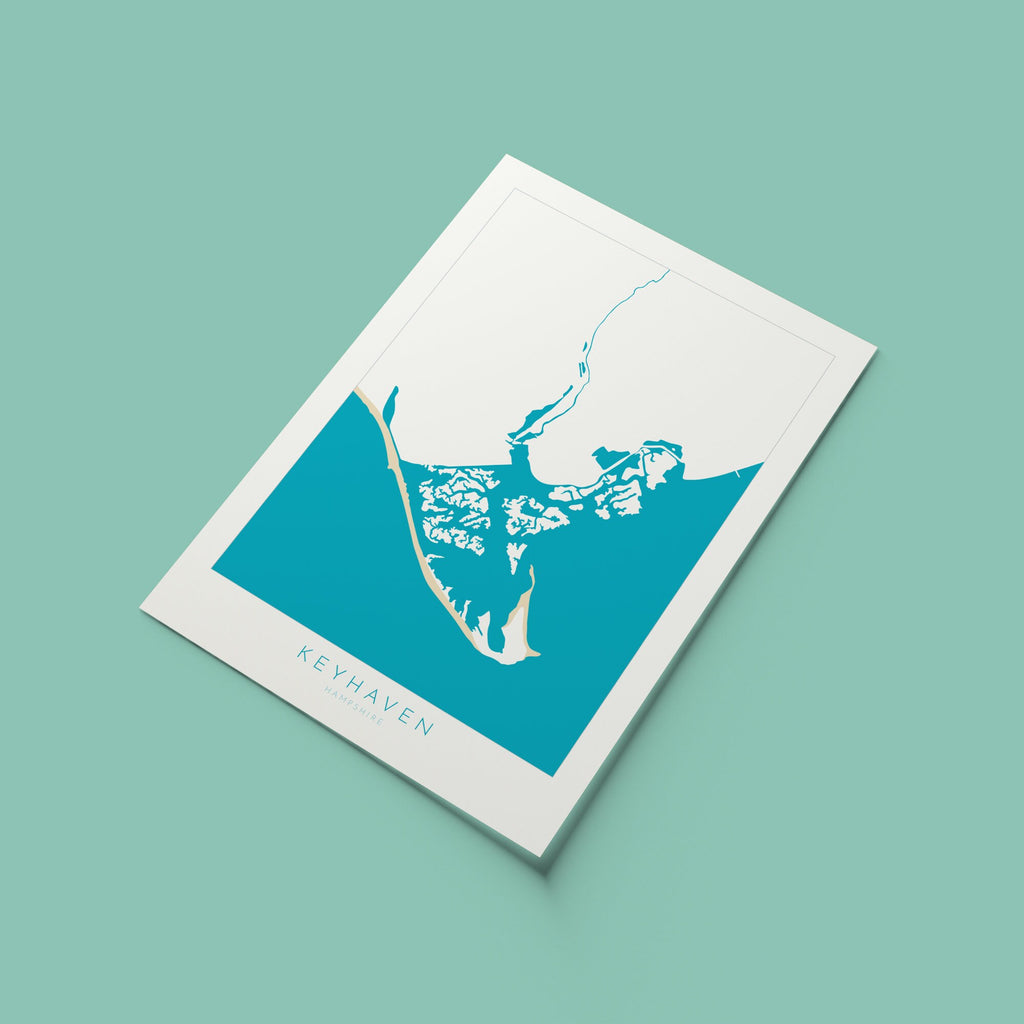 Keyhaven Print - Keyhaven Map, Keyhaven River Print, Hurst Castle Map Art, New Forest Travel Poster, Nautical Art, Hampshire, The Solent