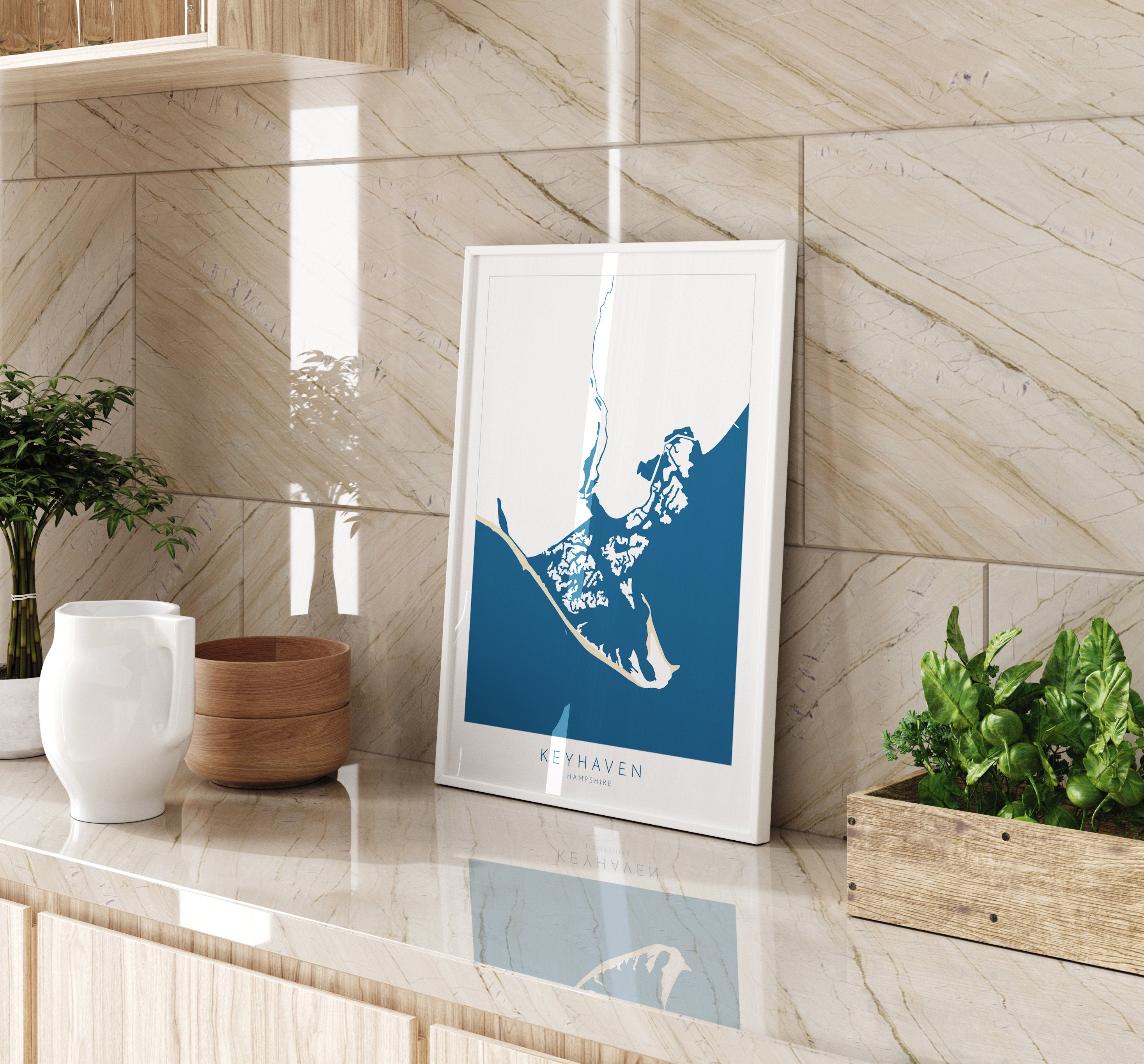 Keyhaven Print - Keyhaven Map, Keyhaven River Print, Hurst Castle Map Art, New Forest Travel Poster, Nautical Art, Hampshire, The Solent