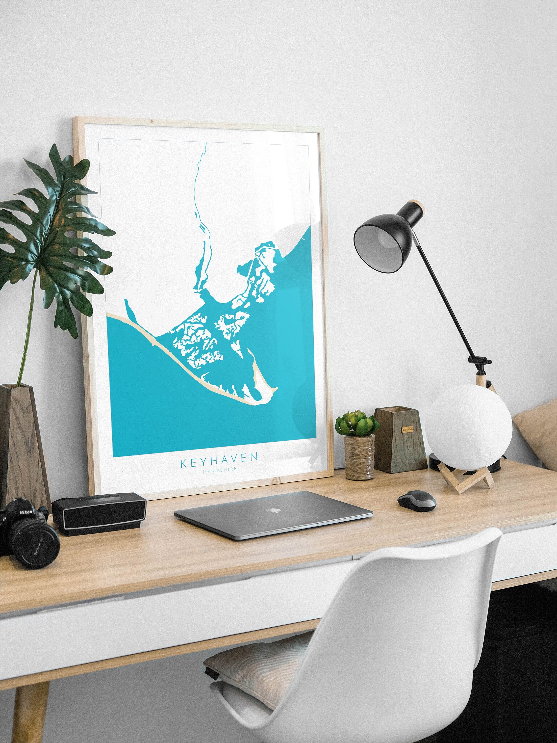 Keyhaven Print - Keyhaven Map, Keyhaven River Print, Hurst Castle Map Art, New Forest Travel Poster, Nautical Art, Hampshire, The Solent