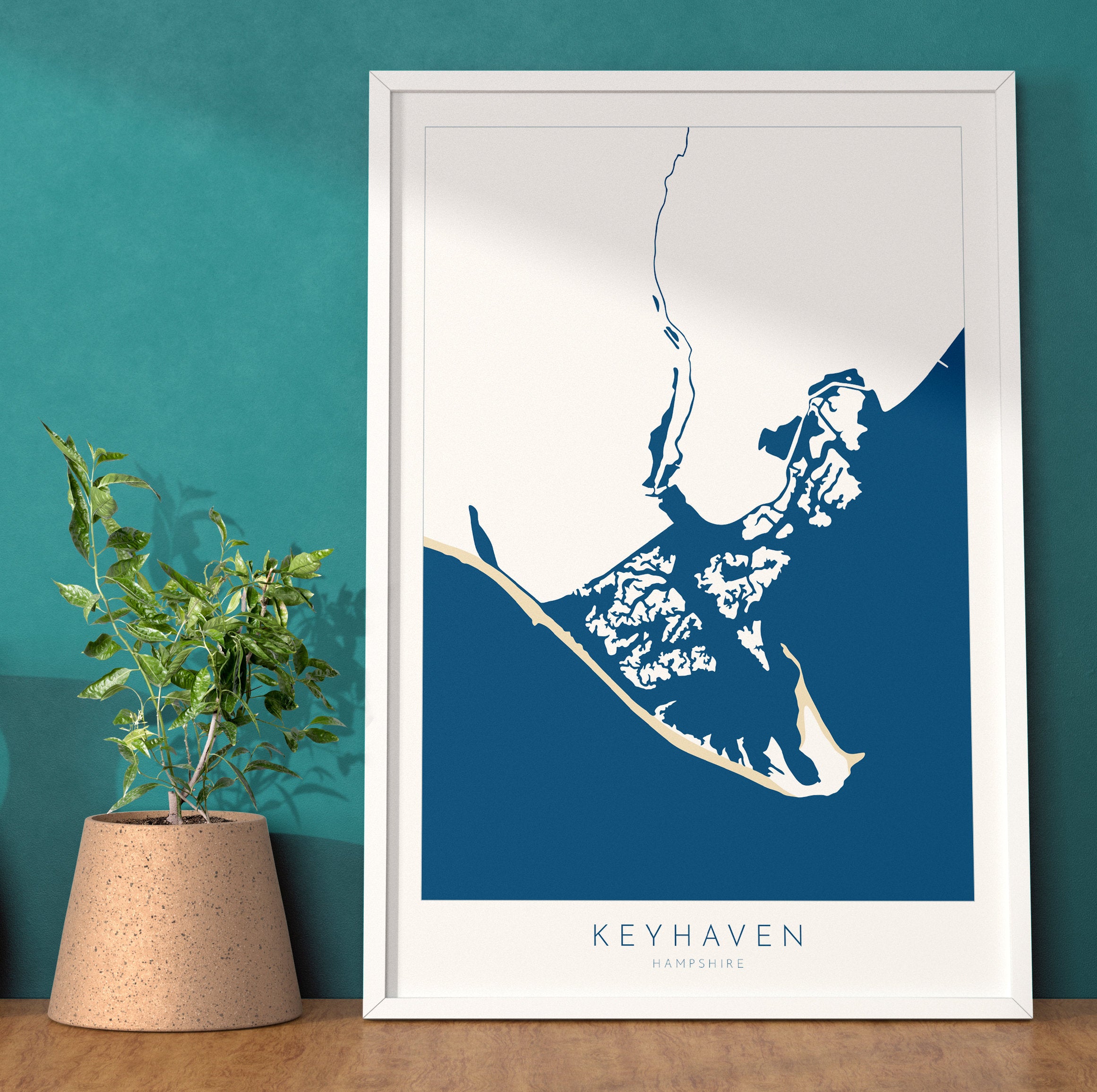 Keyhaven Print - Keyhaven Map, Keyhaven River Print, Hurst Castle Map Art, New Forest Travel Poster, Nautical Art, Hampshire, The Solent