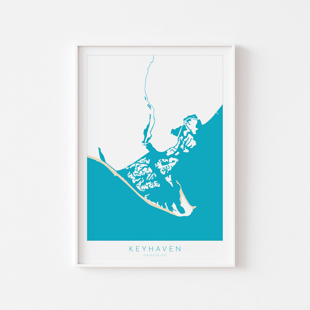 Keyhaven Print - Keyhaven Map, Keyhaven River Print, Hurst Castle Map Art, New Forest Travel Poster, Nautical Art, Hampshire, The Solent