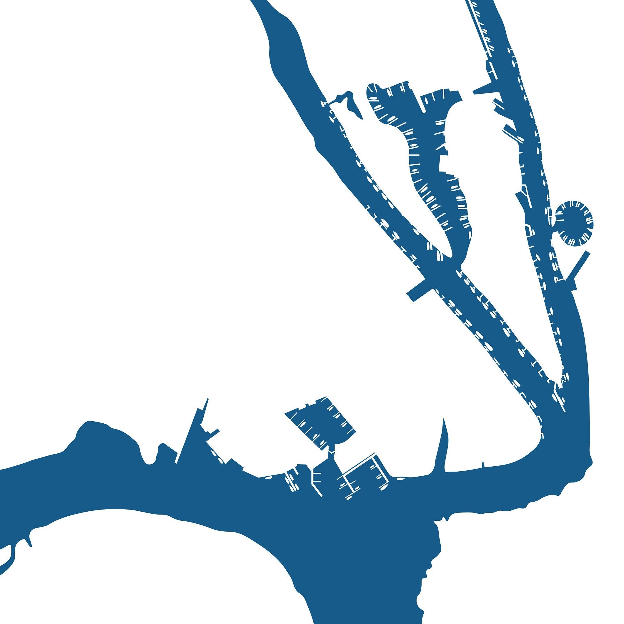 Christchurch Harbour Map - Christchurch Art, Mudeford, Bosham, Hengistbury Head, Nautical Art, Bournemouth Art, Dorset, Dorset Beach Art